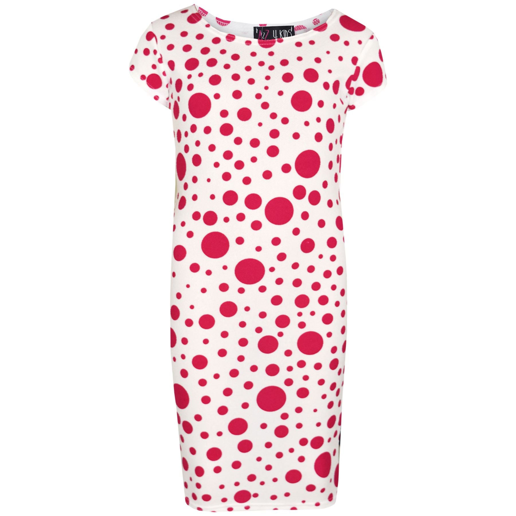 Kids Girls Pink Polka Dot Print Crop Top Legging Midi Dress