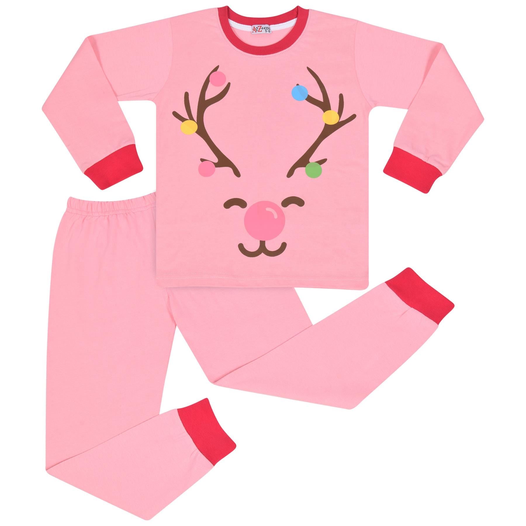 Kids Girls Boys Christmas Pyjamas Children PJs 2 Piece Festive Set Lounge Suit