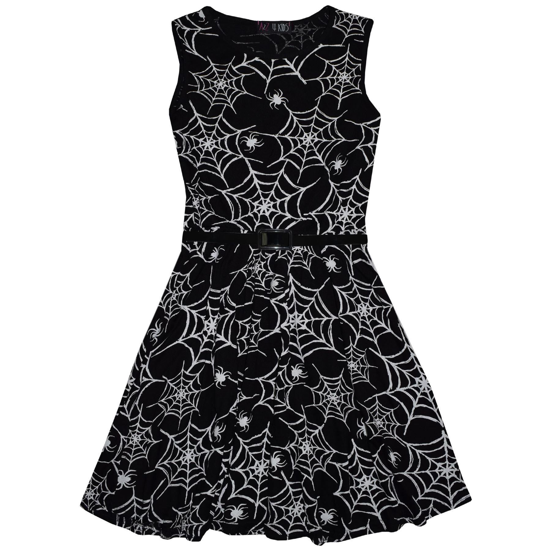 Girls Skater Dress Spider Web Halloween Dresses