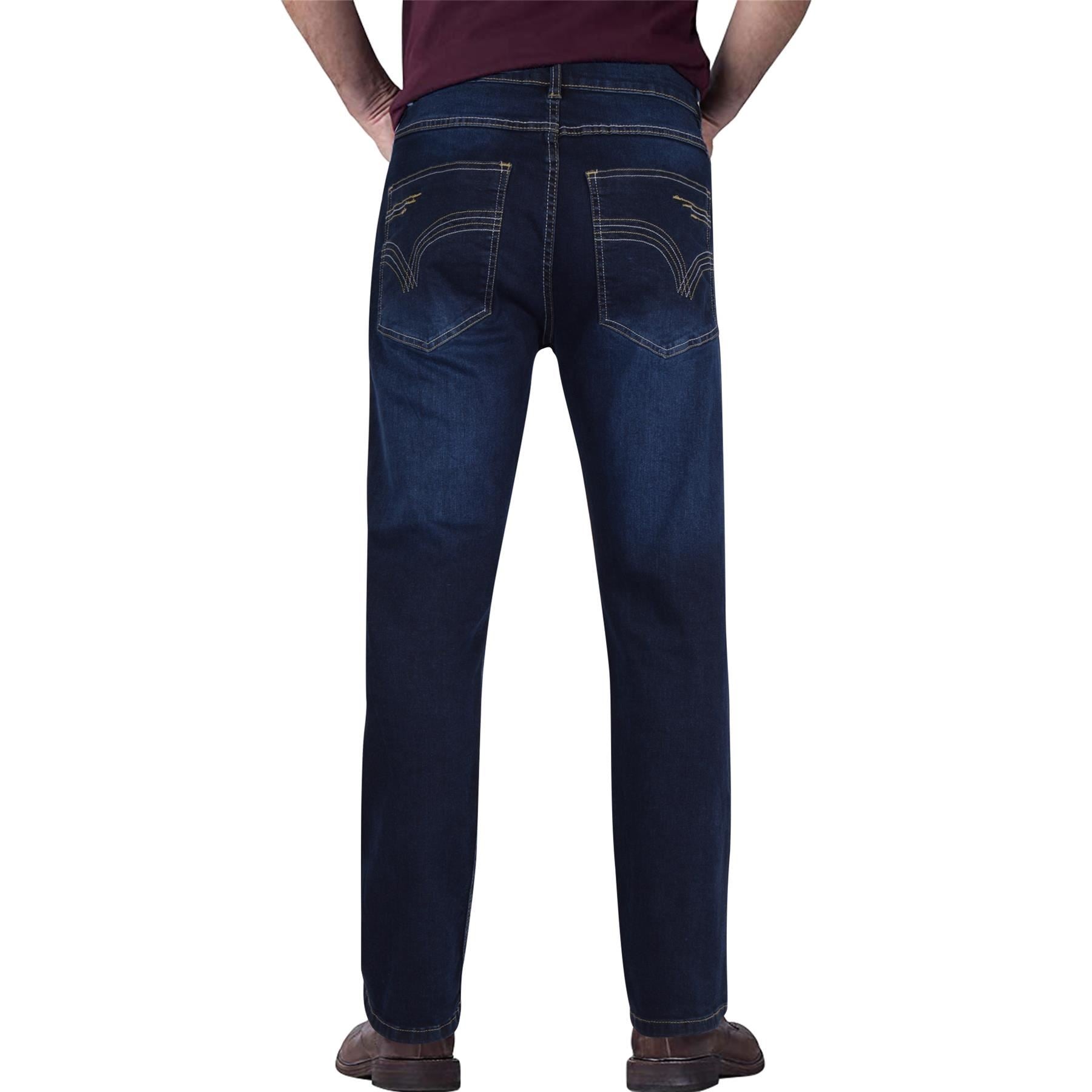 Mens Denim Jeans Straight Fit Boot Cut Jeans Comfort Stretch Trousers Pants