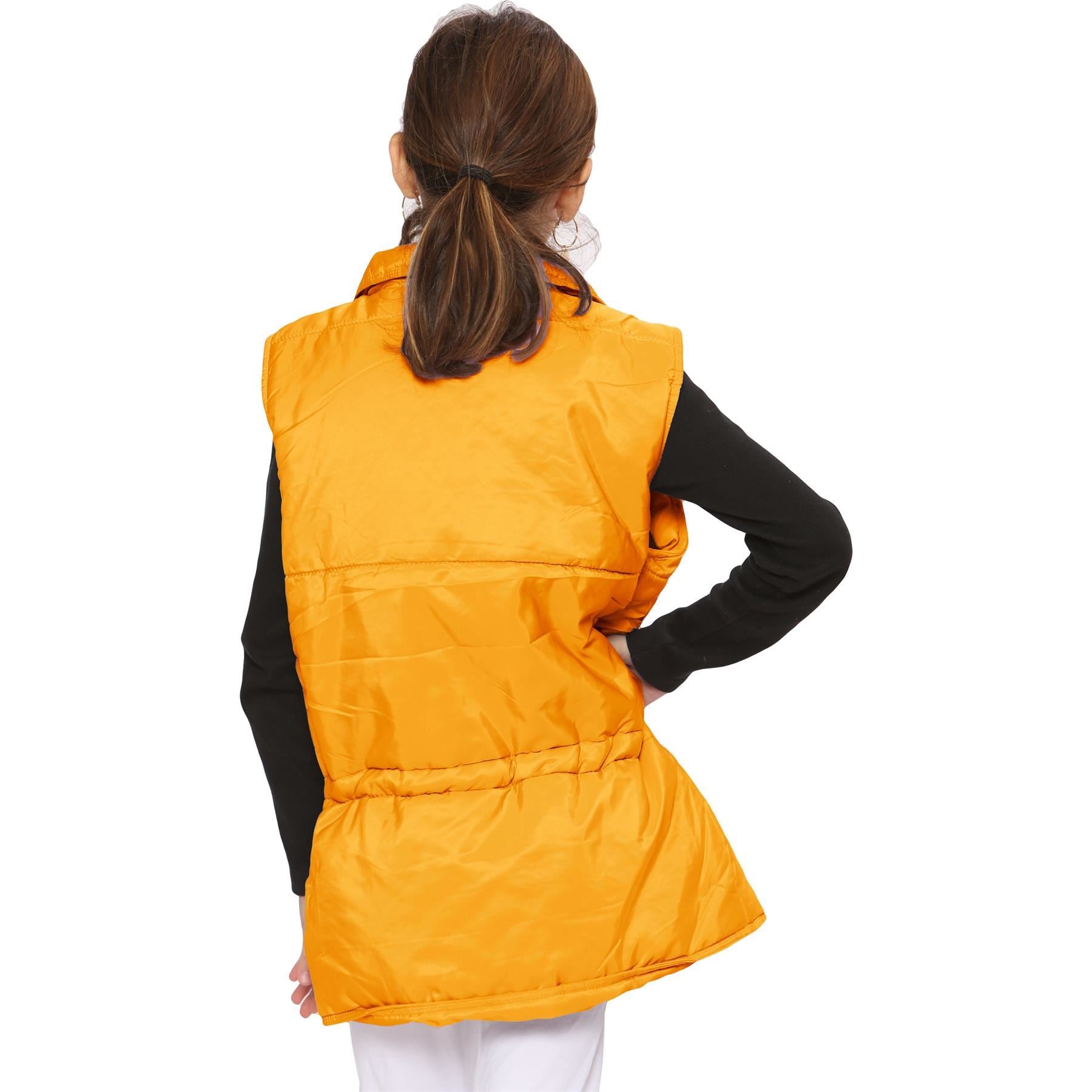 Kids Girls Mustard Oversized Style Sleeveless Jacket