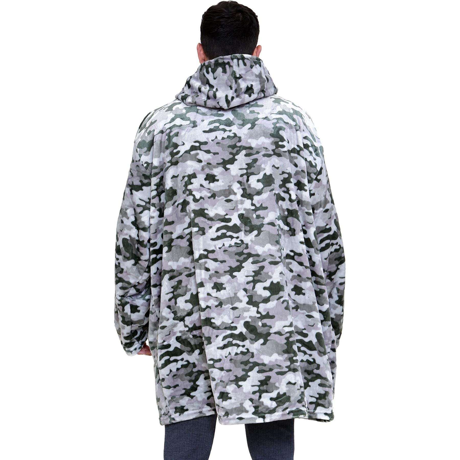 Unisex Men Ladies Oversized Hoodie Animal Snuggle Blanket Super Soft Warm Fleece