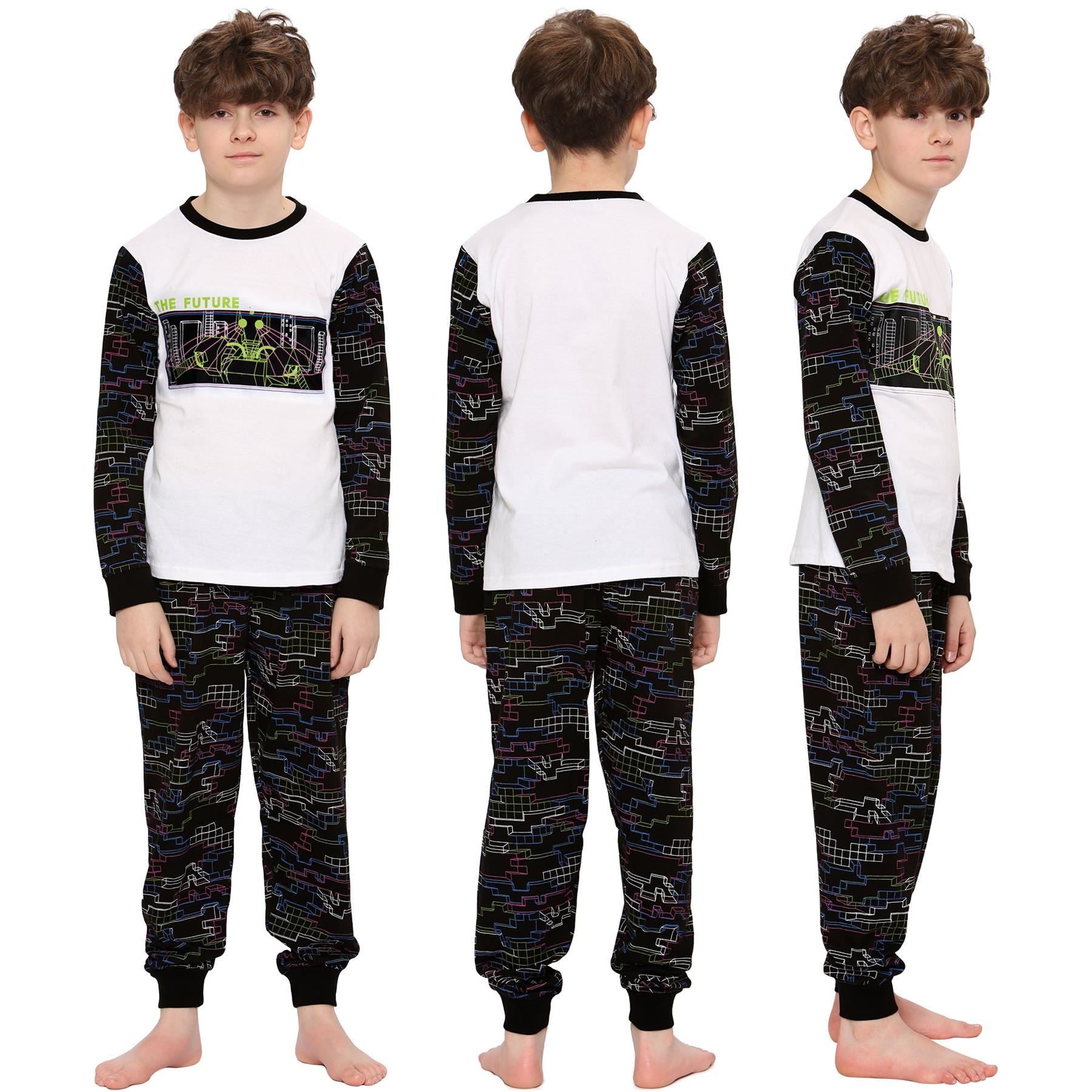 The Future Pyjamas Contrast T Shirt And Bottom Sleepwear - Kids Clothing Store