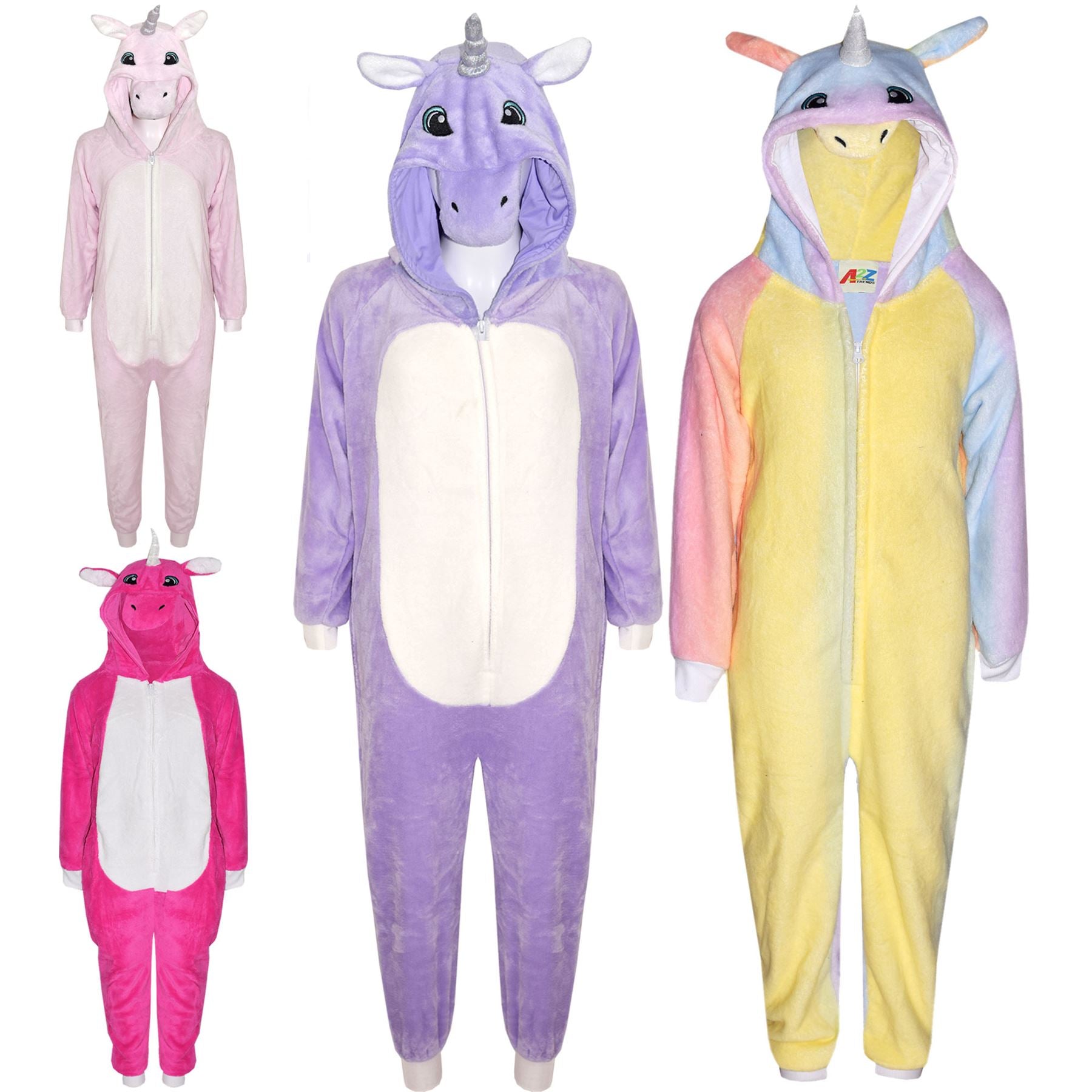 Kids A2Z Onesie One Piece Unicorn Pyjamas World Book Day Costume Girls 2-13 Yrs