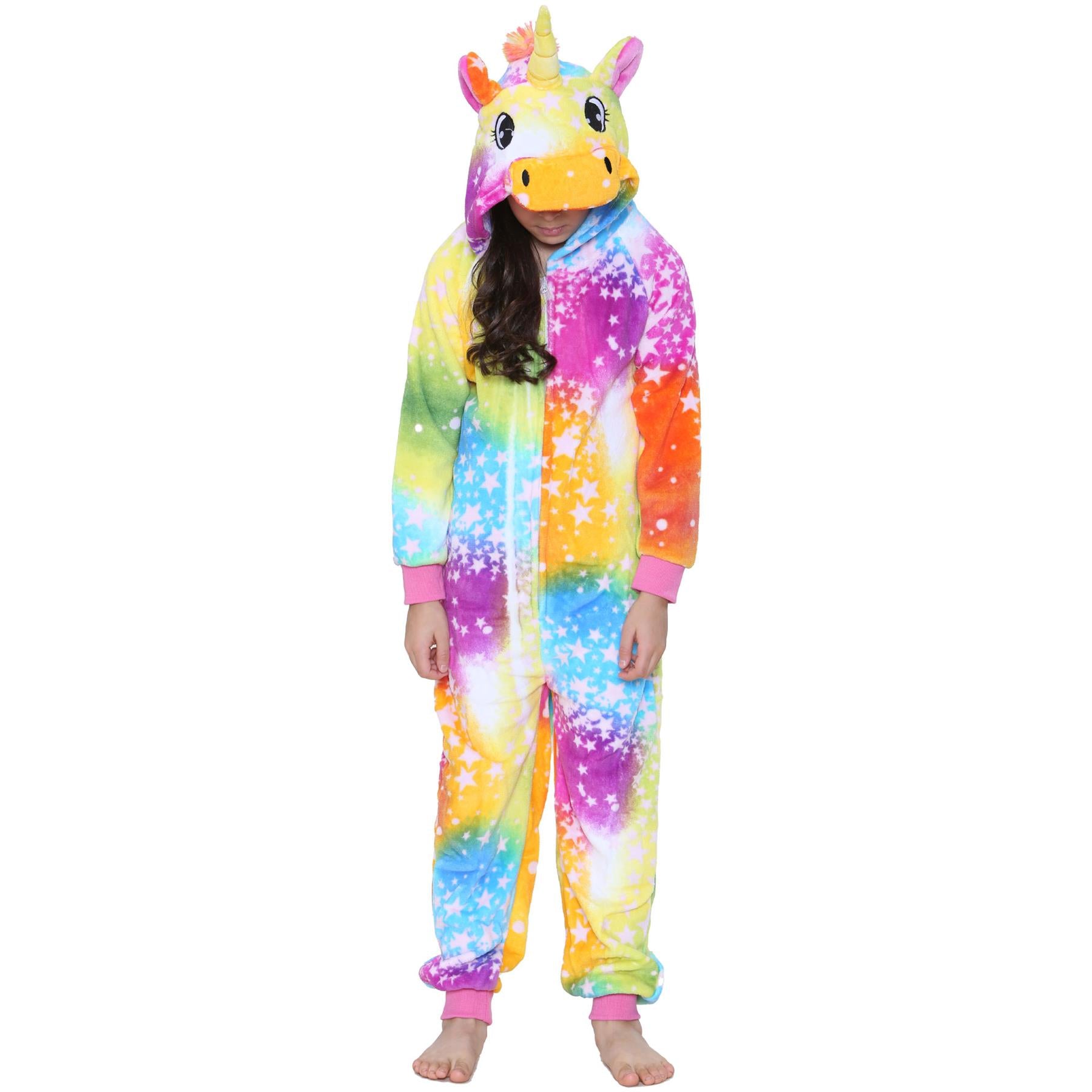 Kids A2Z Onesie One Piece Unicorn Star Rainbow Pyjamas World Book Day Costume