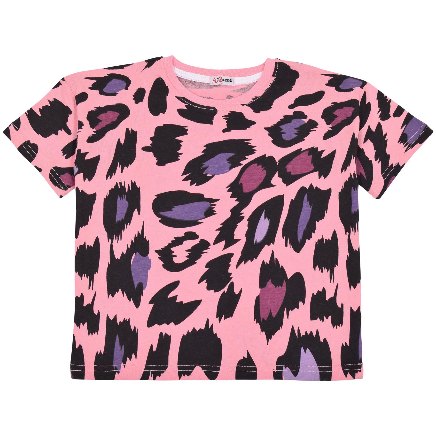 Kids T-Shirt & Shorts Leopard Baby Pink Set Summer 2 Piece