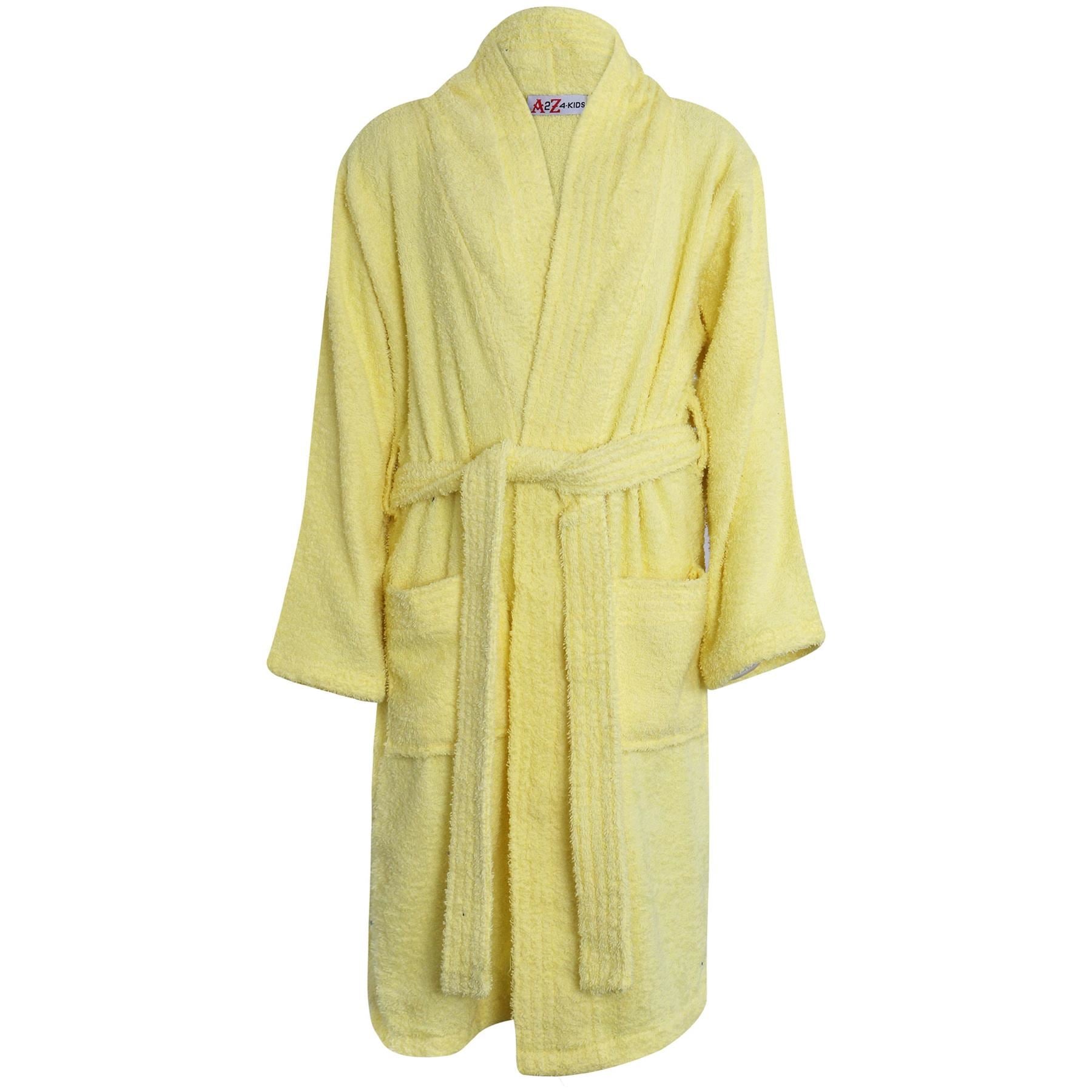 Kids Cotton Bathrobe Towelling Dressing Gown Unisex 5-13 Years