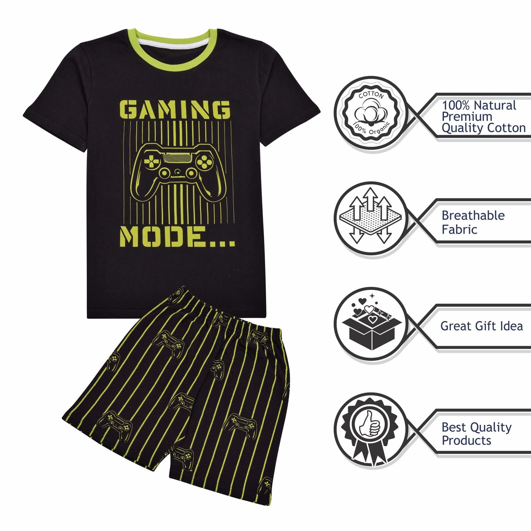 Kids Girls Boys Gaming Mode Print Pyjamas Set