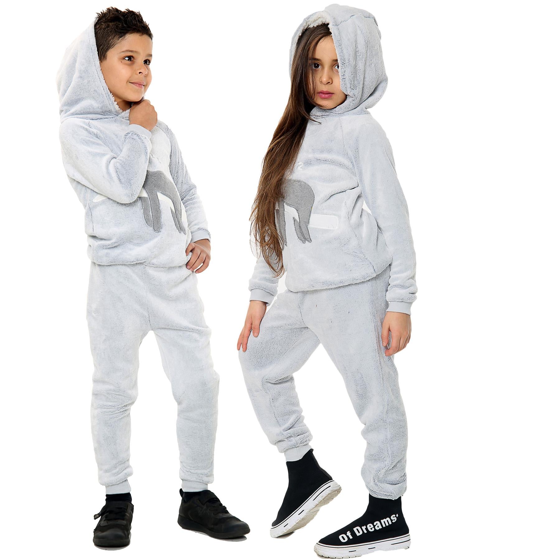Girls Boys Sloth Print Fleece Pyjamas.