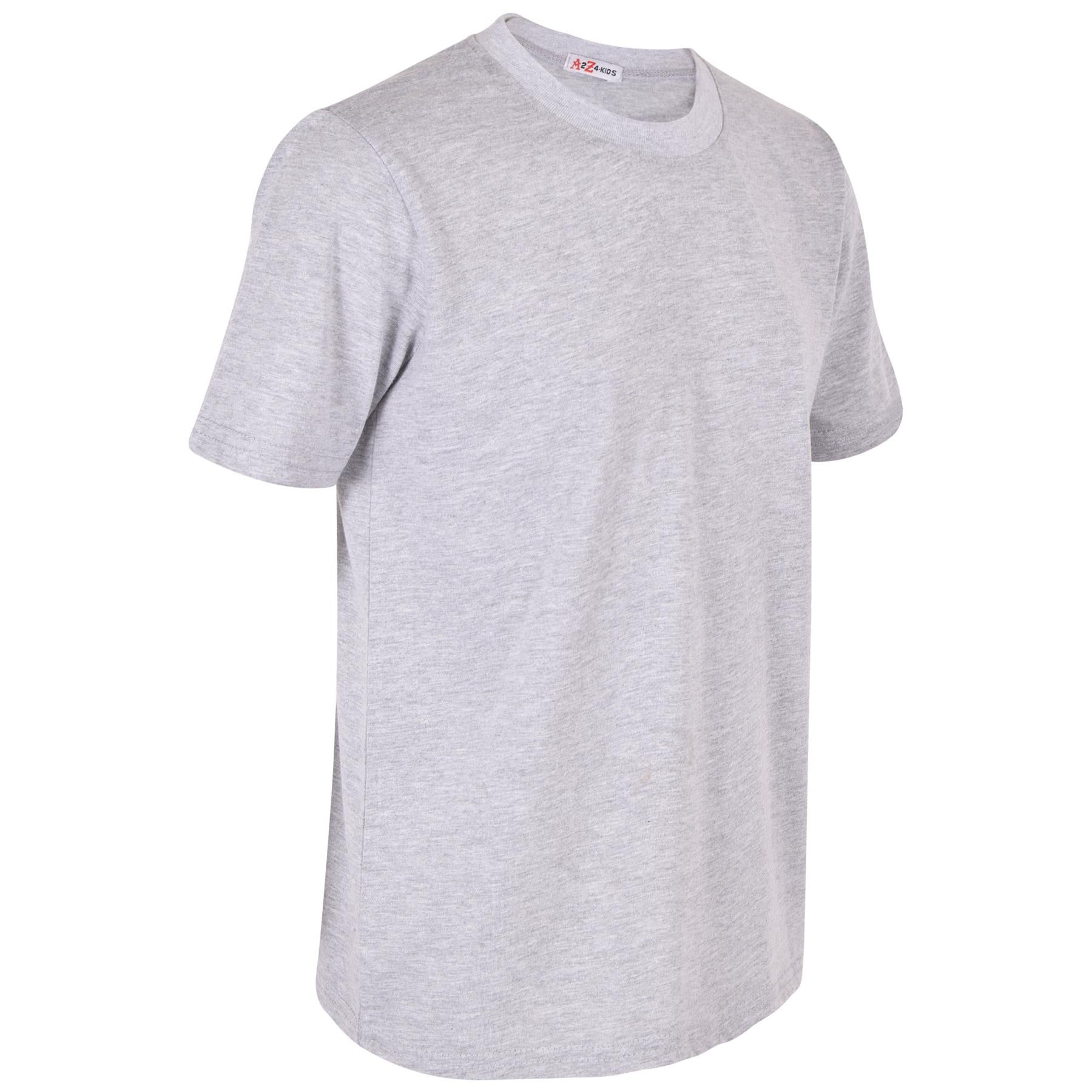 Boys Plain Soft Feel Summer Grey T Shirt Top