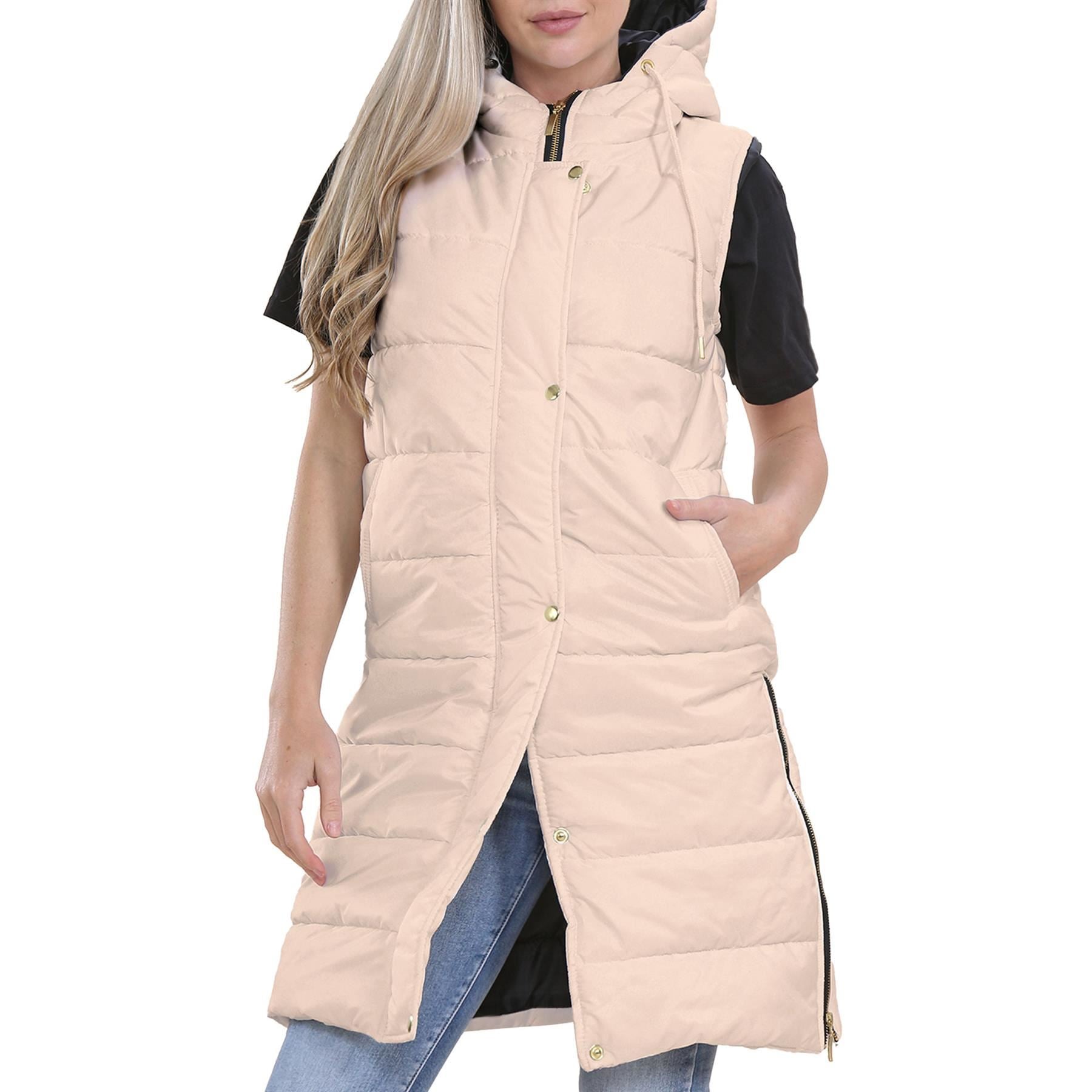 Ladies Oversized Long Line Sleeveless Jacket