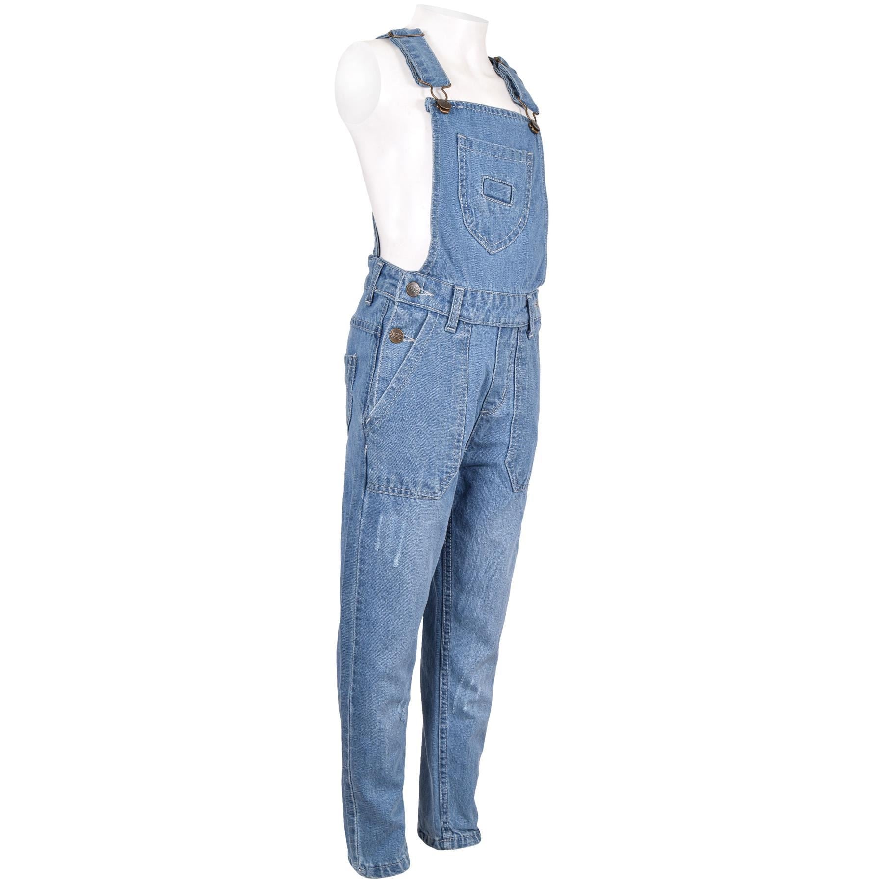 Kids Girls New Fashion Light Blue Denim Dungaree