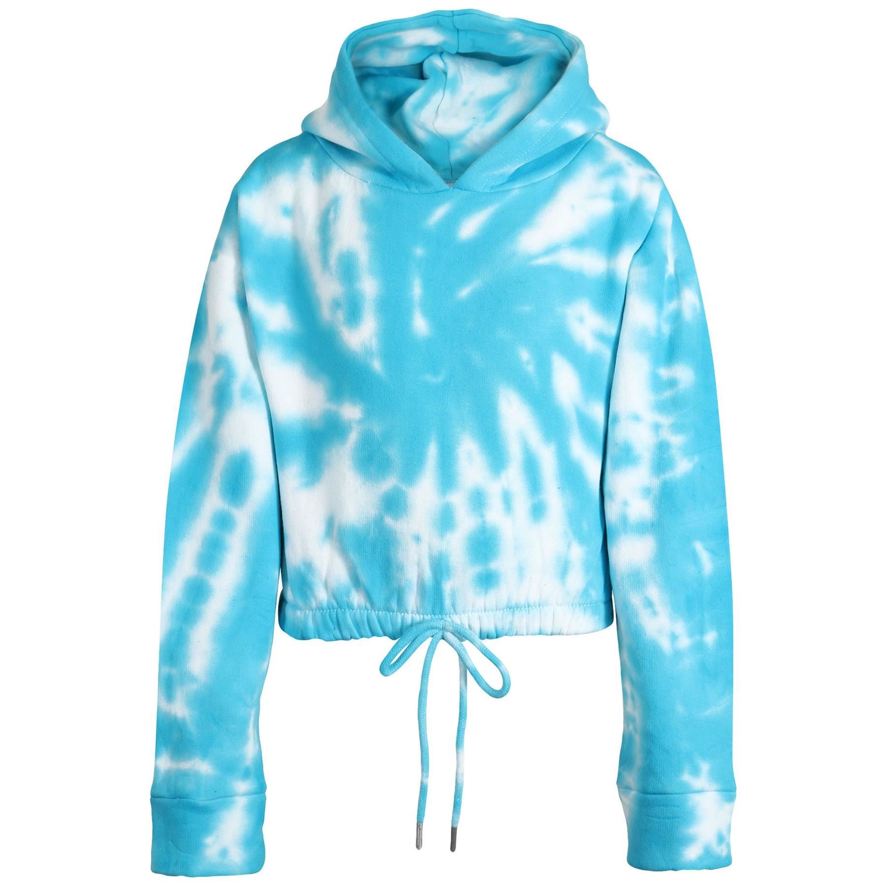 Kids Girls Tie Dye Tracksuit Gym Cropped Hoodie Sweatpants