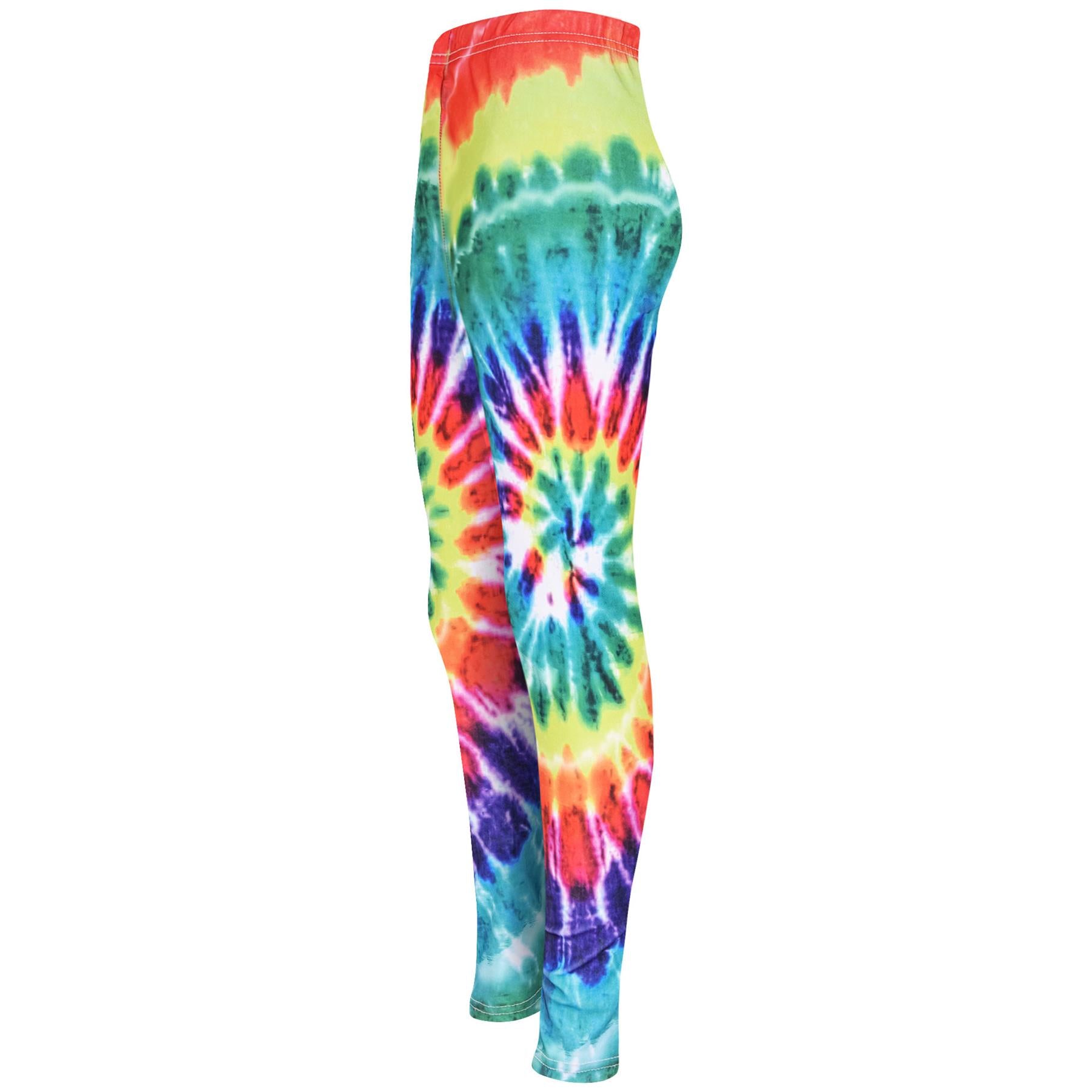 Kids Girls 3D Tie Dye Print Leggings