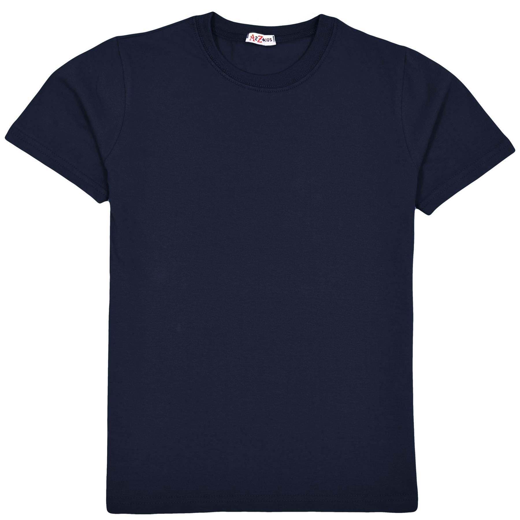 Boys Plain Soft Feel Summer Navy T Shirt Top