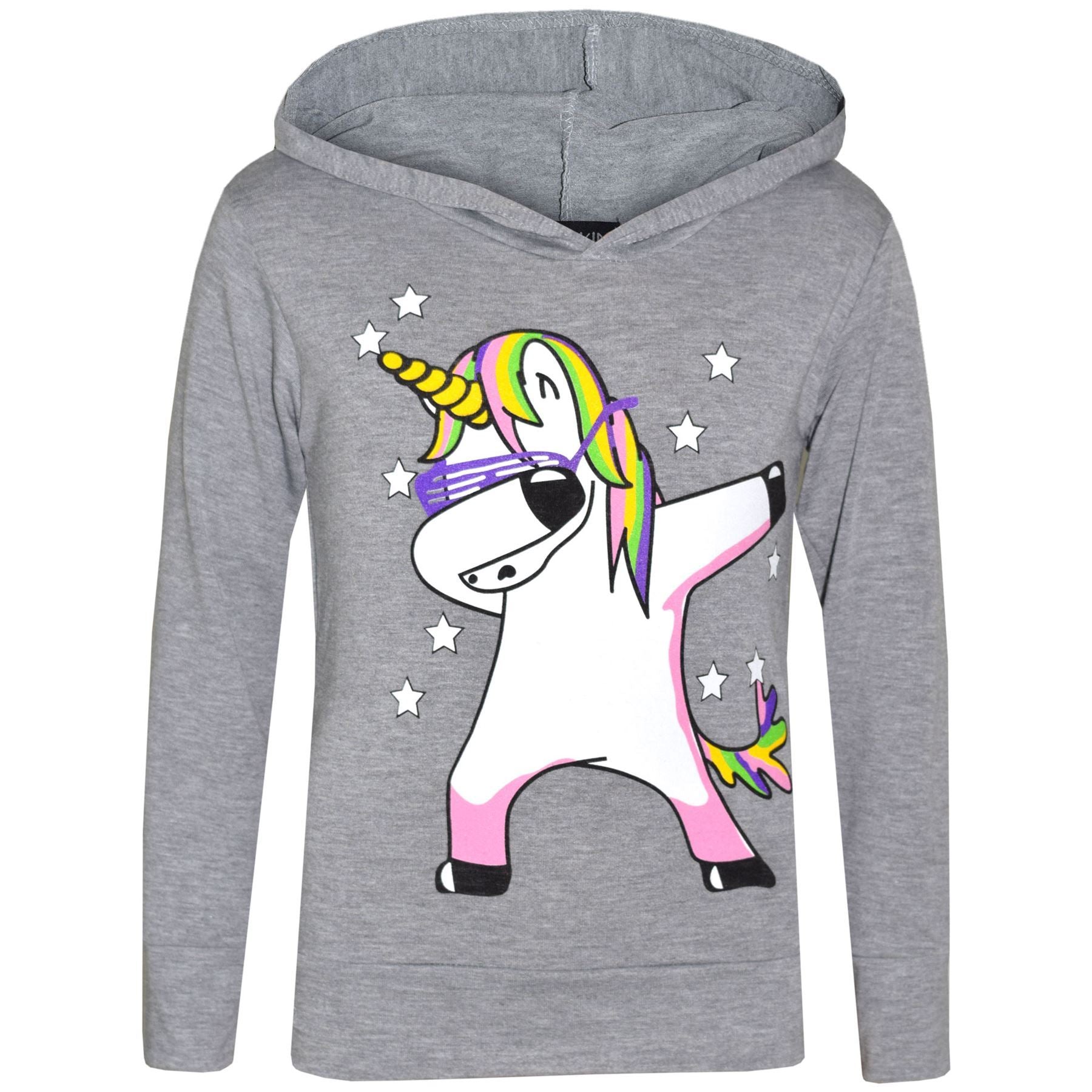 Kids Girls Rainbow Unicorn Dab Floss Hooded Top & Legging Set