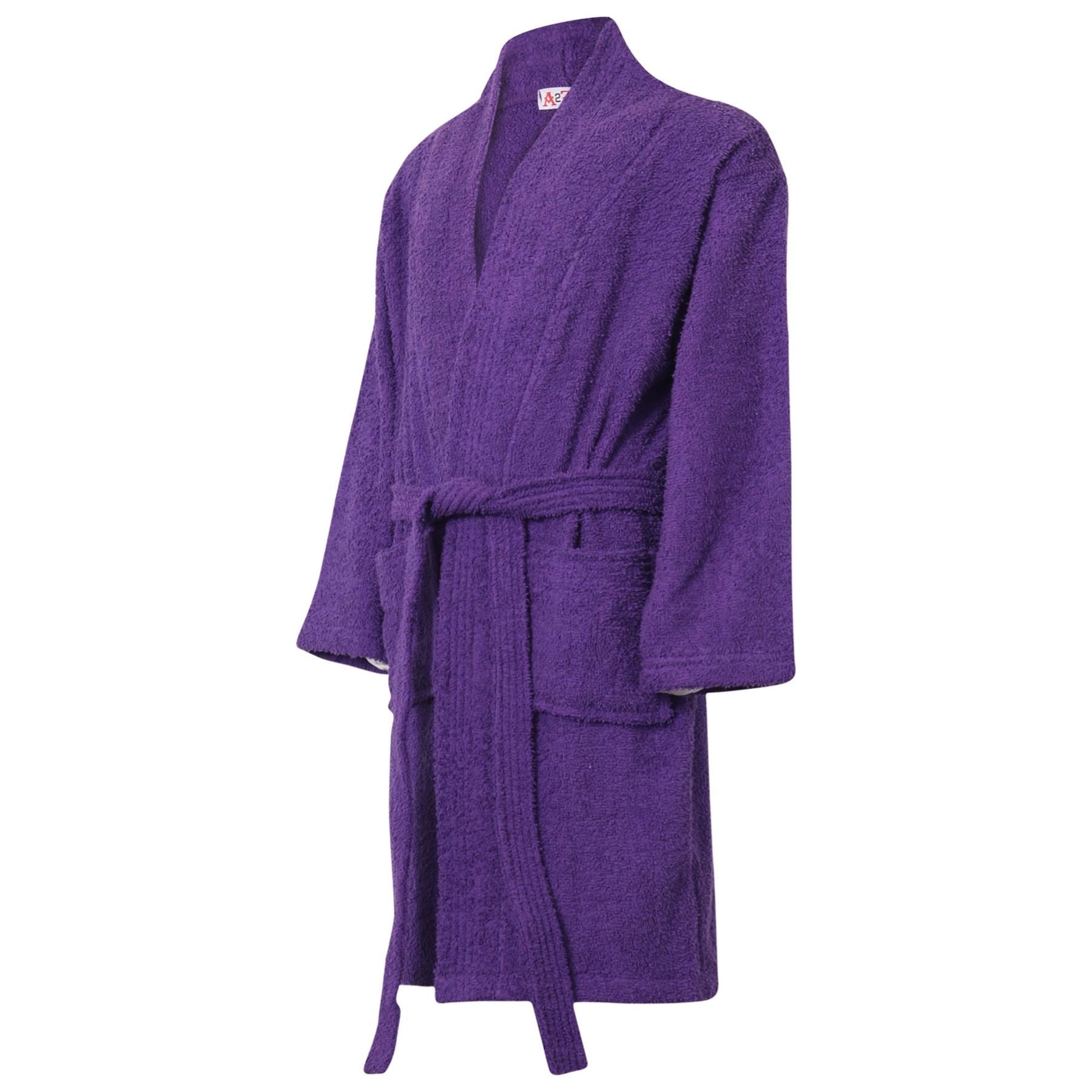 Kids Cotton Bathrobe Purple Dressing Gown Girls 5-13 Years