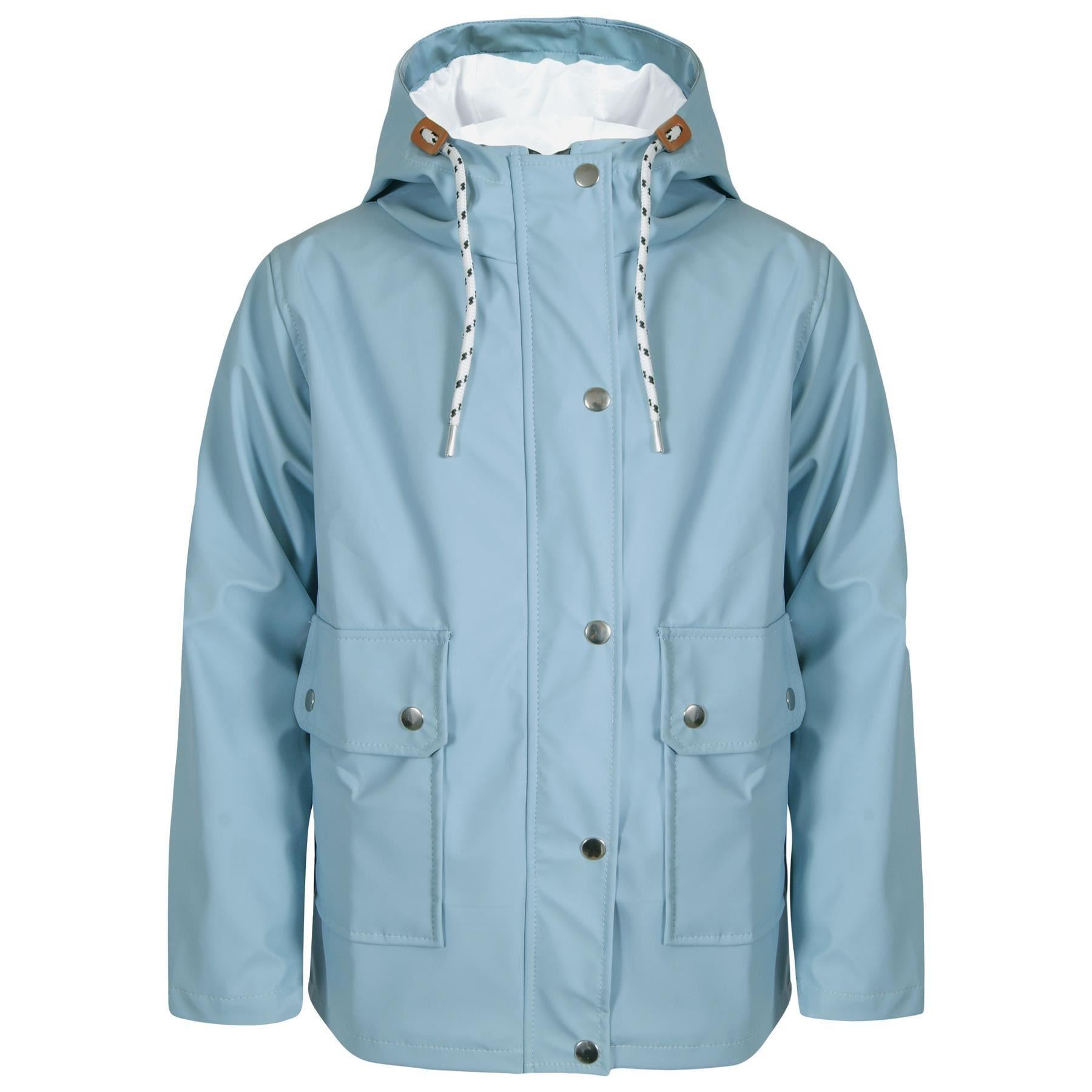 Mens Ladies Zipped Pockets Jacket Dusty Blue Puffer Jacket Long Sleeves Coat