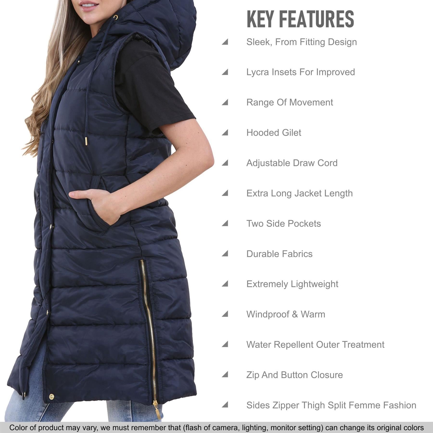 Ladies Oversized Gilet Sleeveless Fashion Navy Jackets