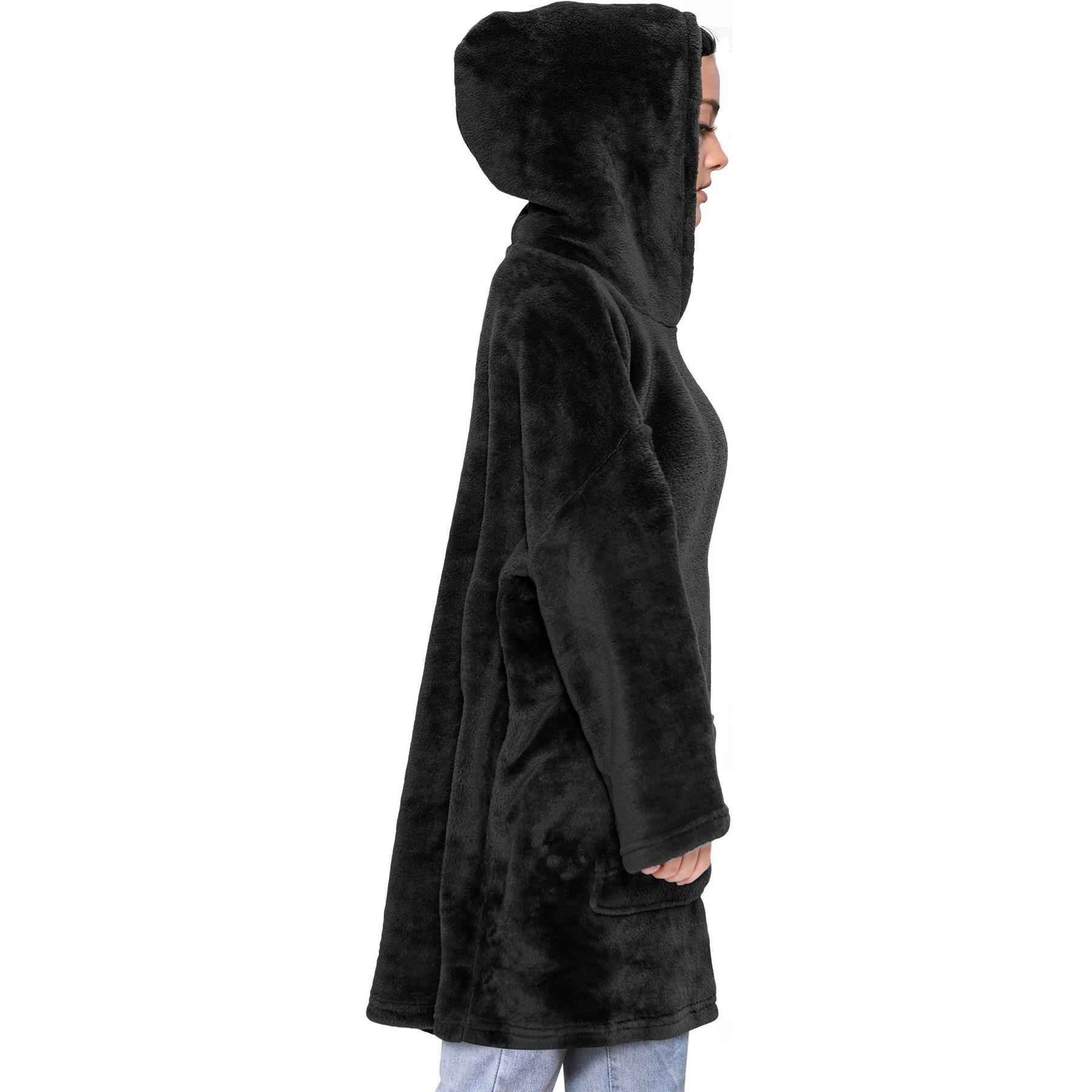 Unisex Men Ladies Oversized Hoodie Black Snuggle