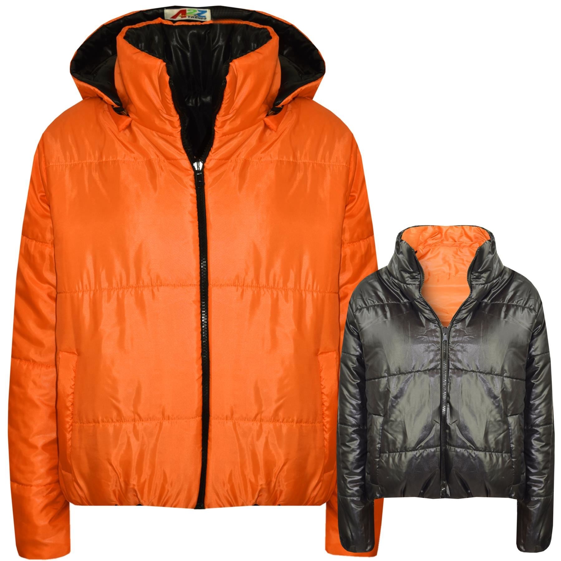 Kids Girls Reversible Orange Padded Jacket