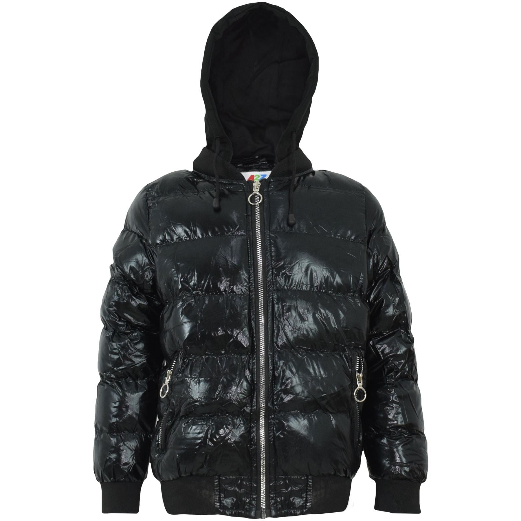 Kids Girls Boys Fashion Shiny Padded Jacket Metallic Wet - Kids Clothing Store