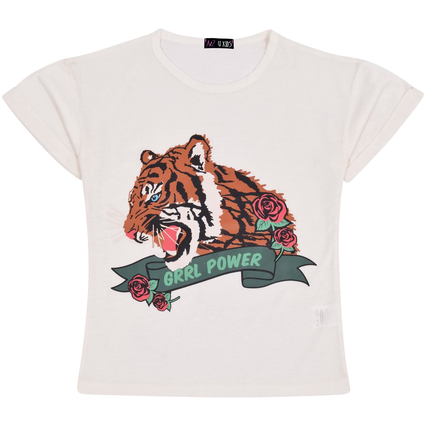 Kids Girls T Shirt Grrl Power Printed Summer Top