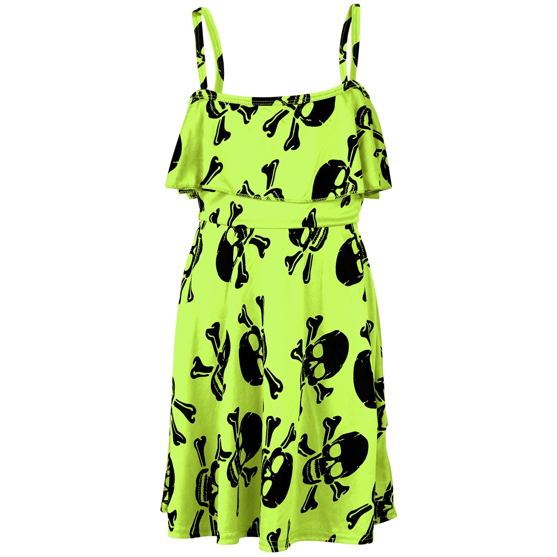 Kids Unisex Skull Print Halloween Top Legging Skater Dress