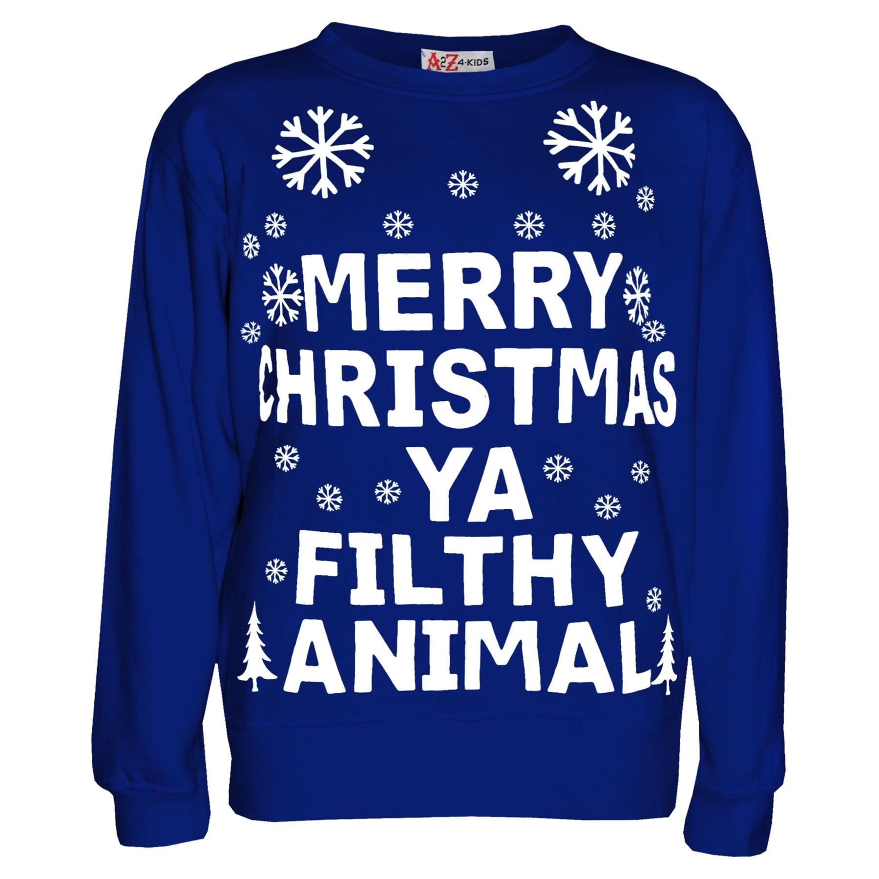 Unisex Men's Ladies Ya Filthy Animal Print Xmas Jumper