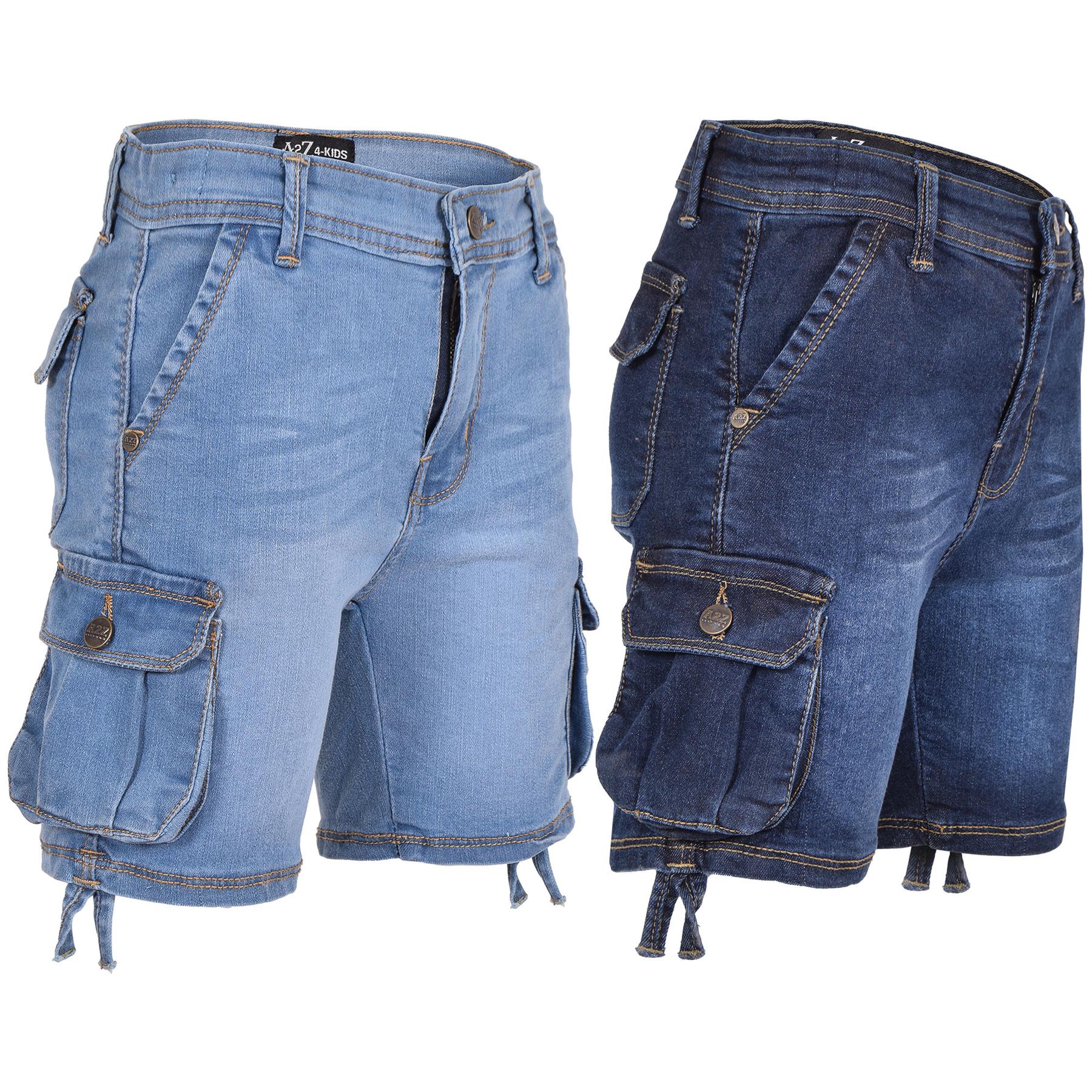 Kids Boys Cargo Pockets Denim Shorts