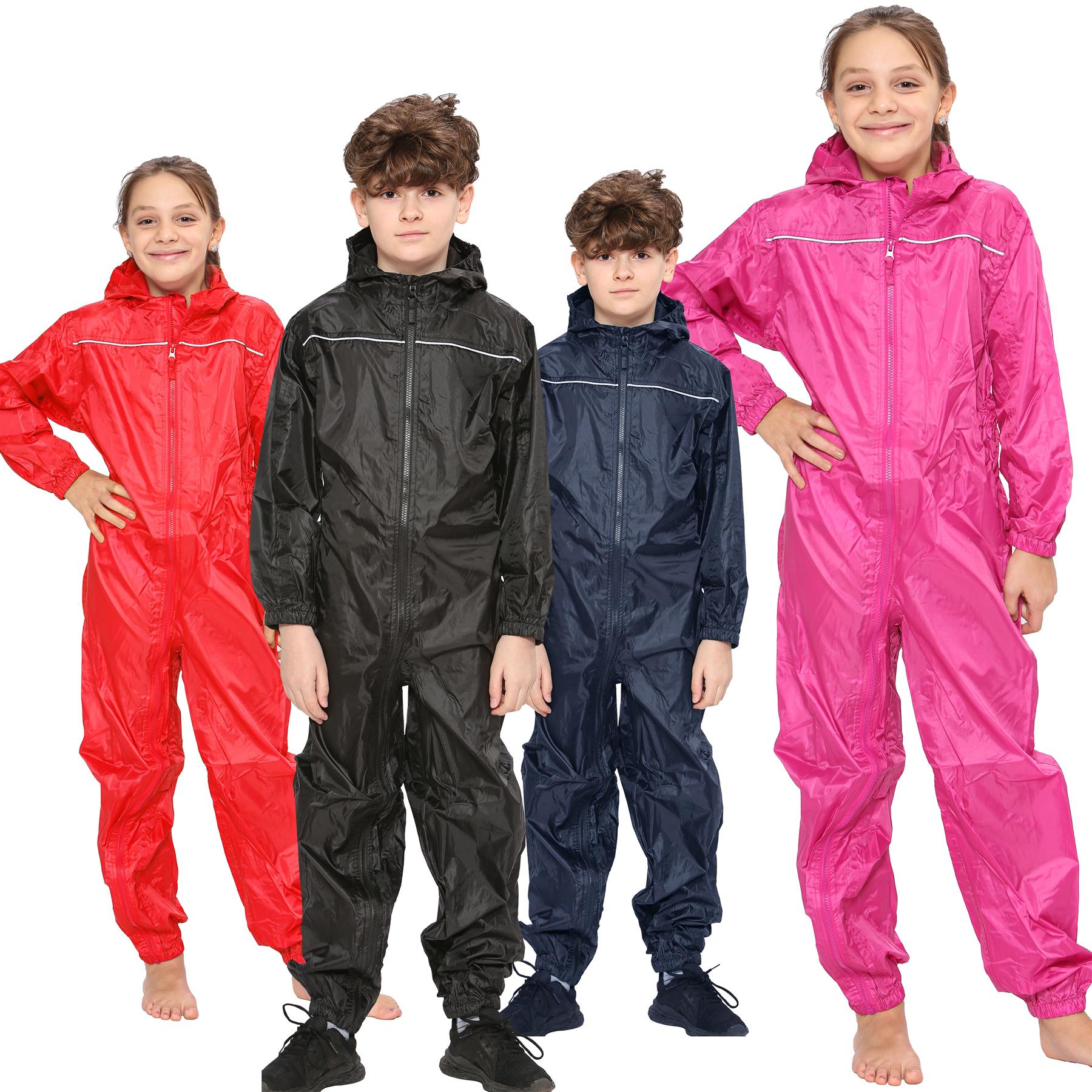 Unisex Raincoat Kids Puddle Suit Rainwear Waterproof Hooded Rainsuit