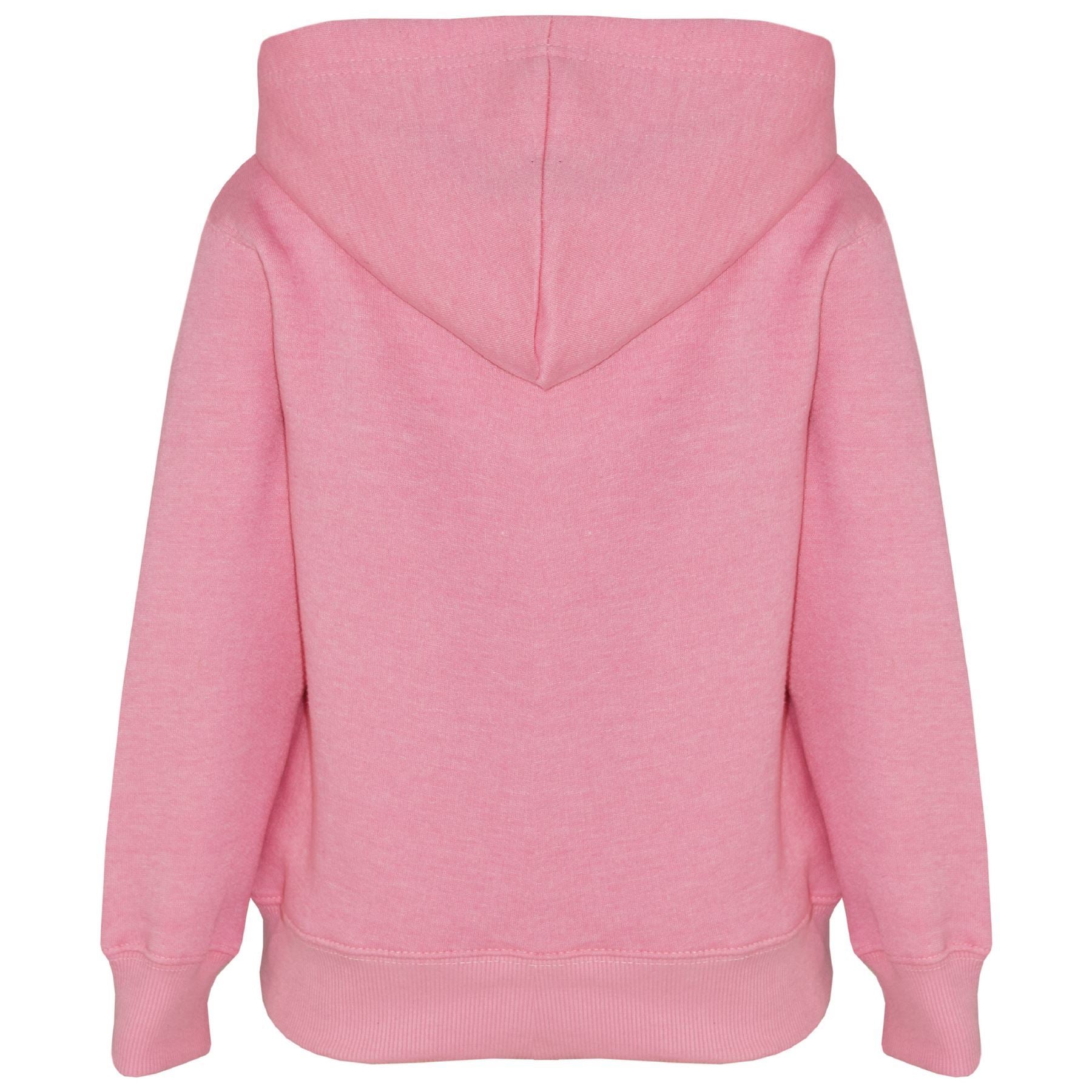 Kids Girls Boys Plain Crew Neck Hooded Sweatshirt