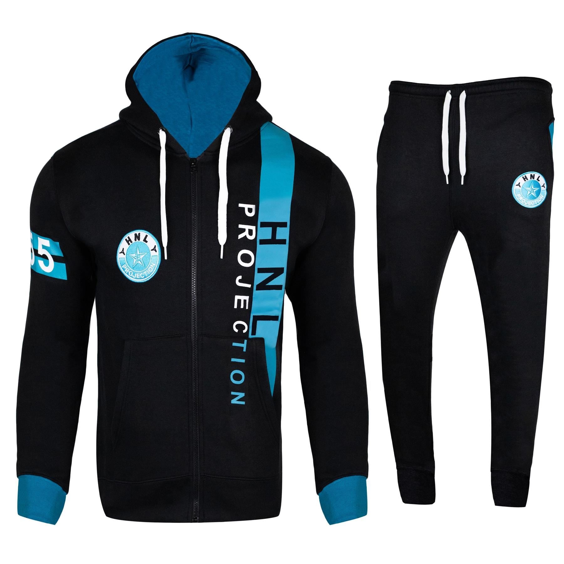 Mens Fashion Full Tracksuit HNL Print Hooded Fleece