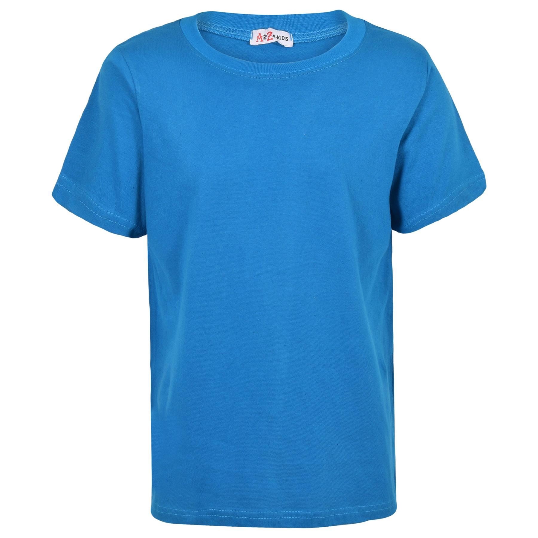 Boys Plain Soft Feel Summer Blue T Shirt Top