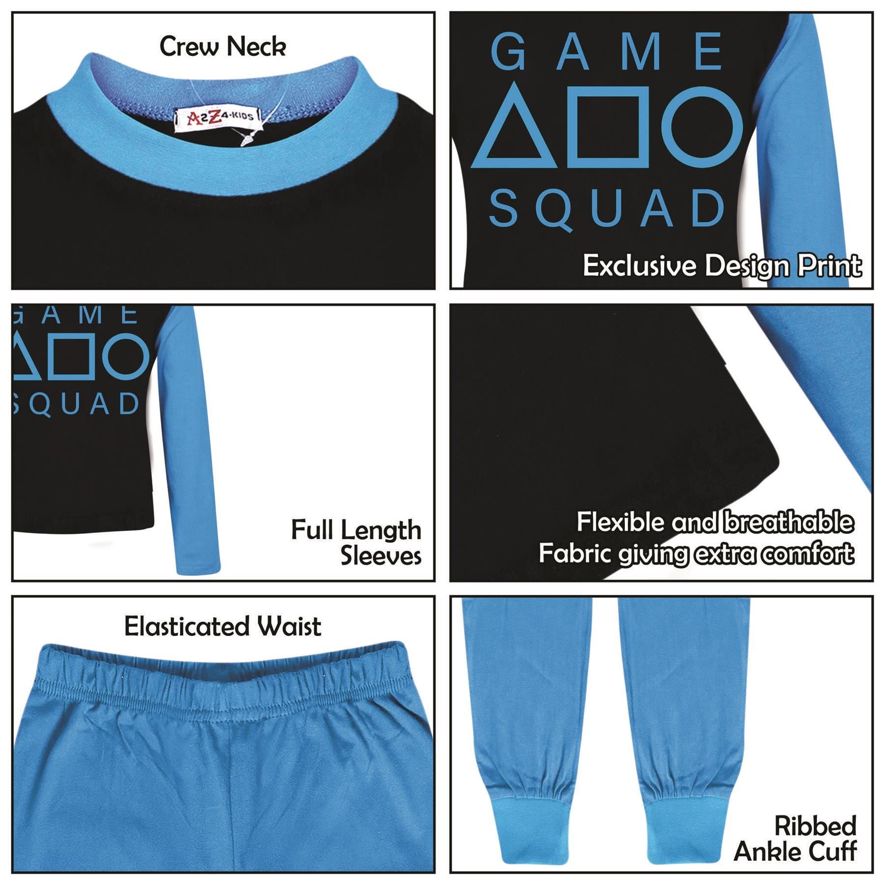 Kids Girls Boys Game Squad Print Pyjamas Set - Kids Clothing Store