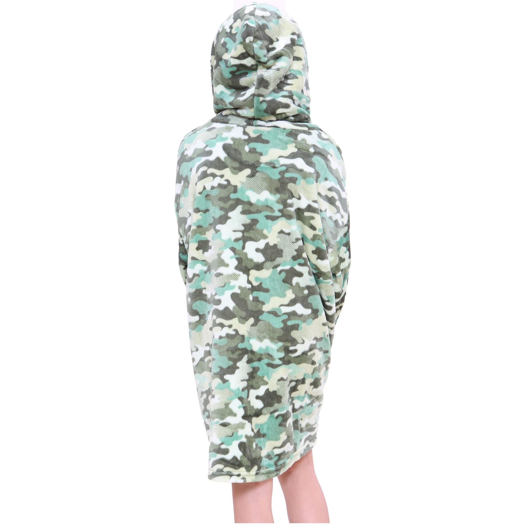 Kids Girls Boys Oversized Hoodie Camouflage Print Fleece Snuggle