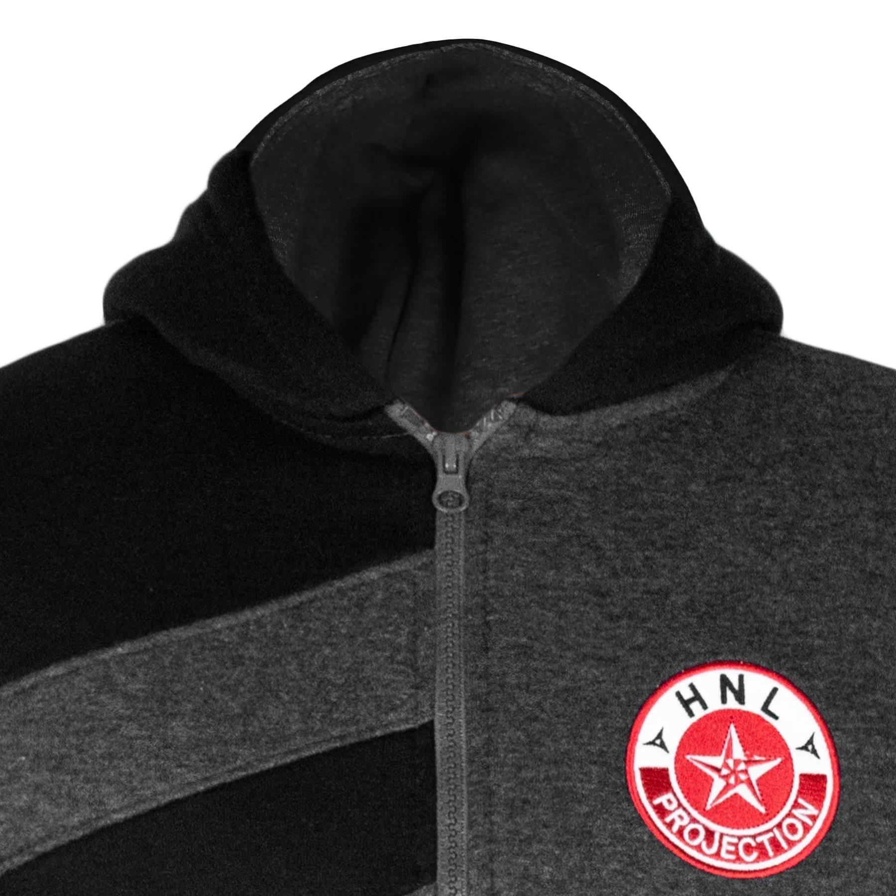 Boys Charcoal & Red Fleece HNL Hooded Tracksui