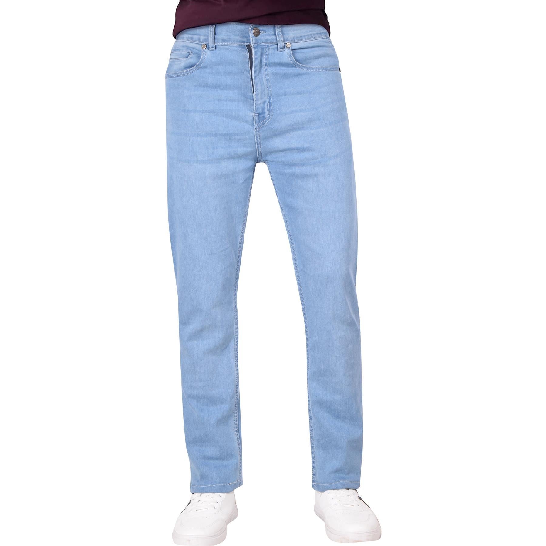 Mens Denim Jeans Straight Fit Boot Cut Jeans Comfort Stretch Trousers Pants