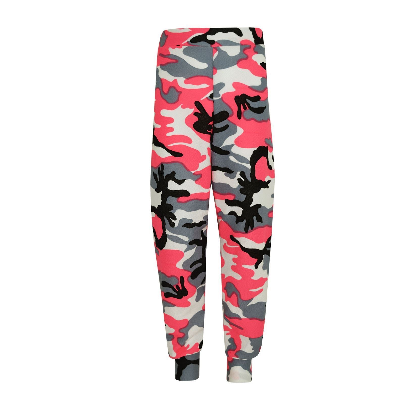 Kids Girls Lounge Suit Camouflage Jogsuit Top