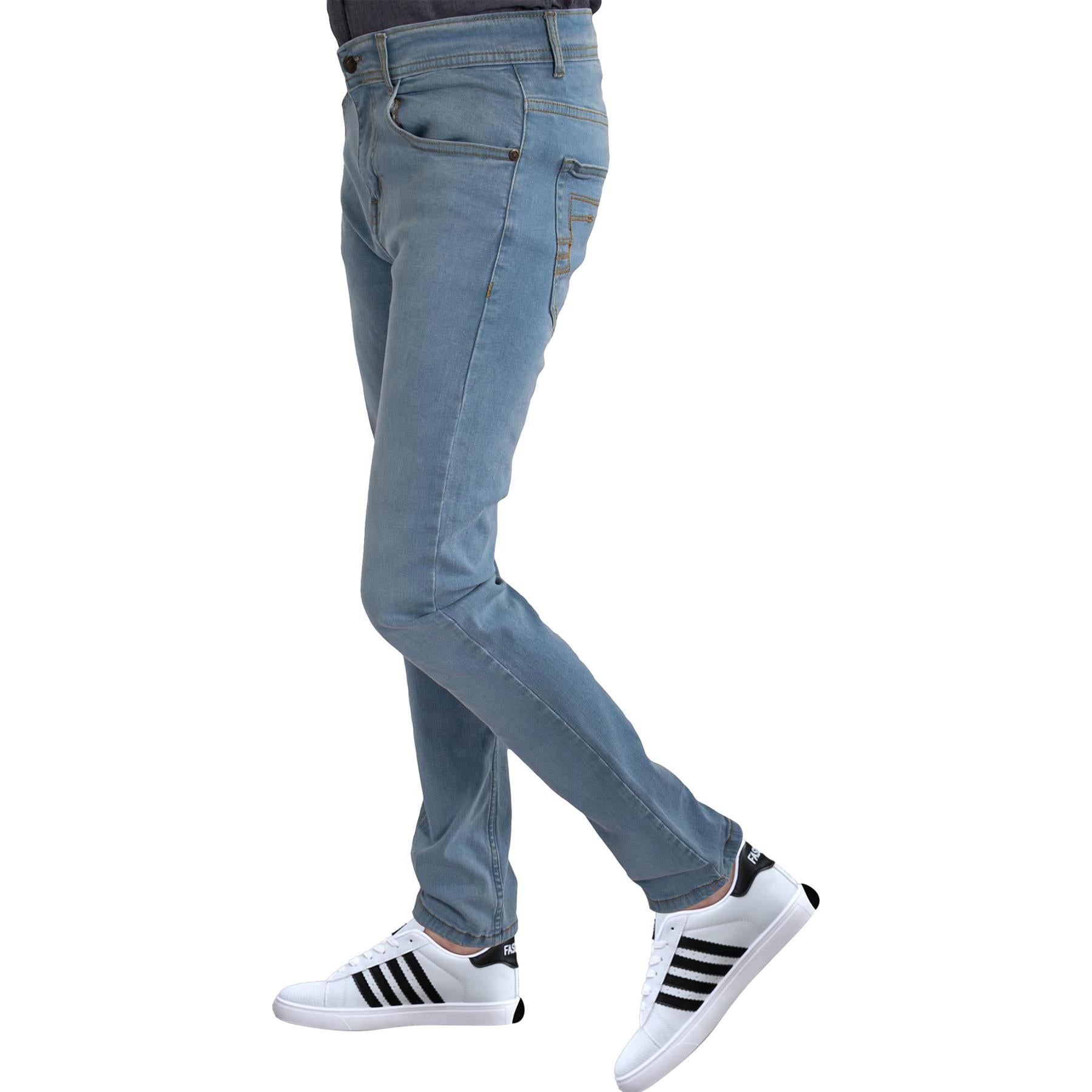 Mens Denim Jeans Comfort Stretch Slim Fit Trousers