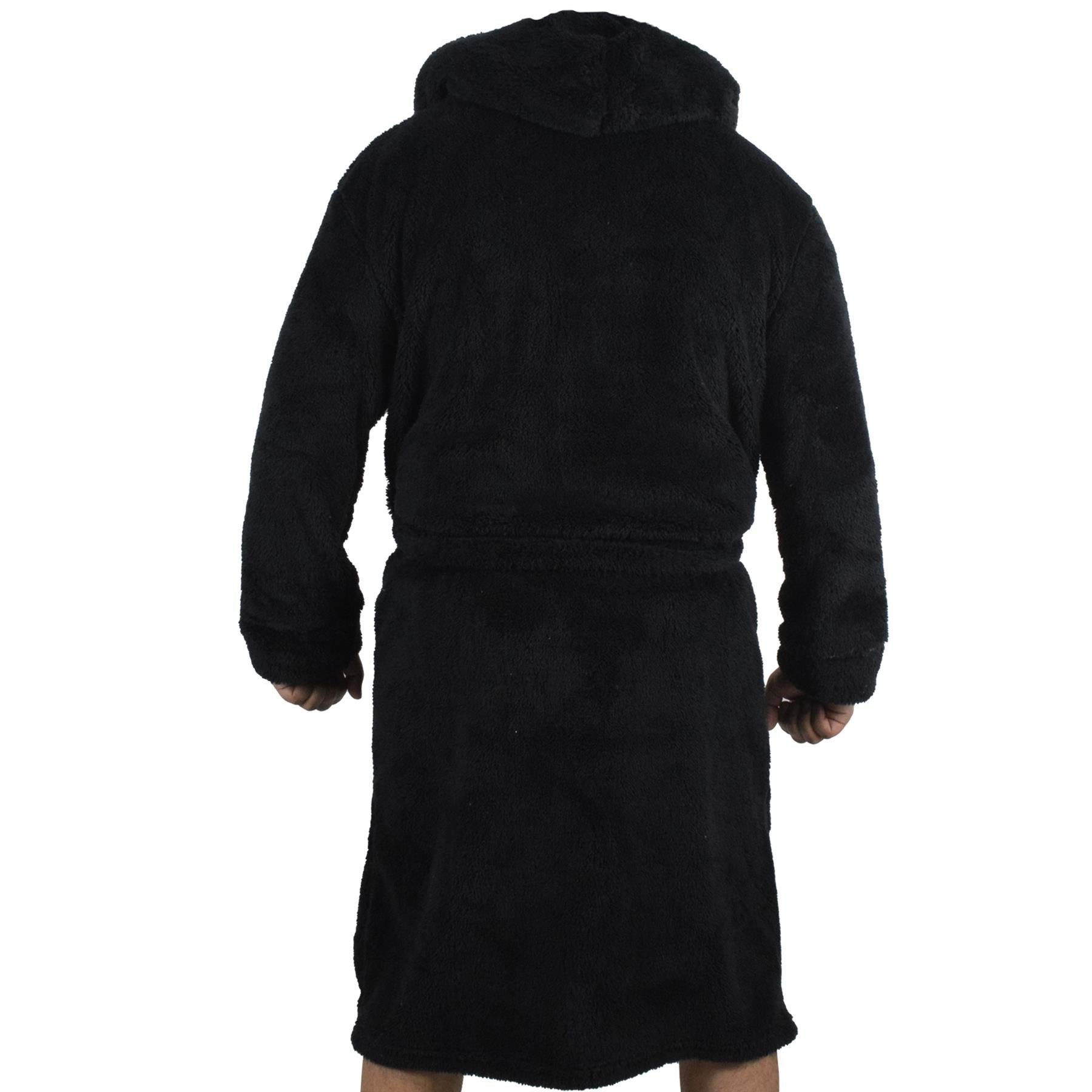 Adults Ladies Gents Fleece Hooded Bathrobe