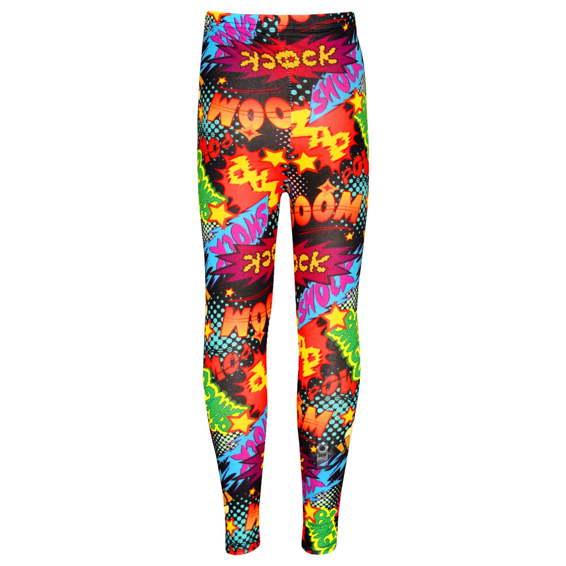 Kids Girls Wow Bang Boom Print Crop Top & Legging Set