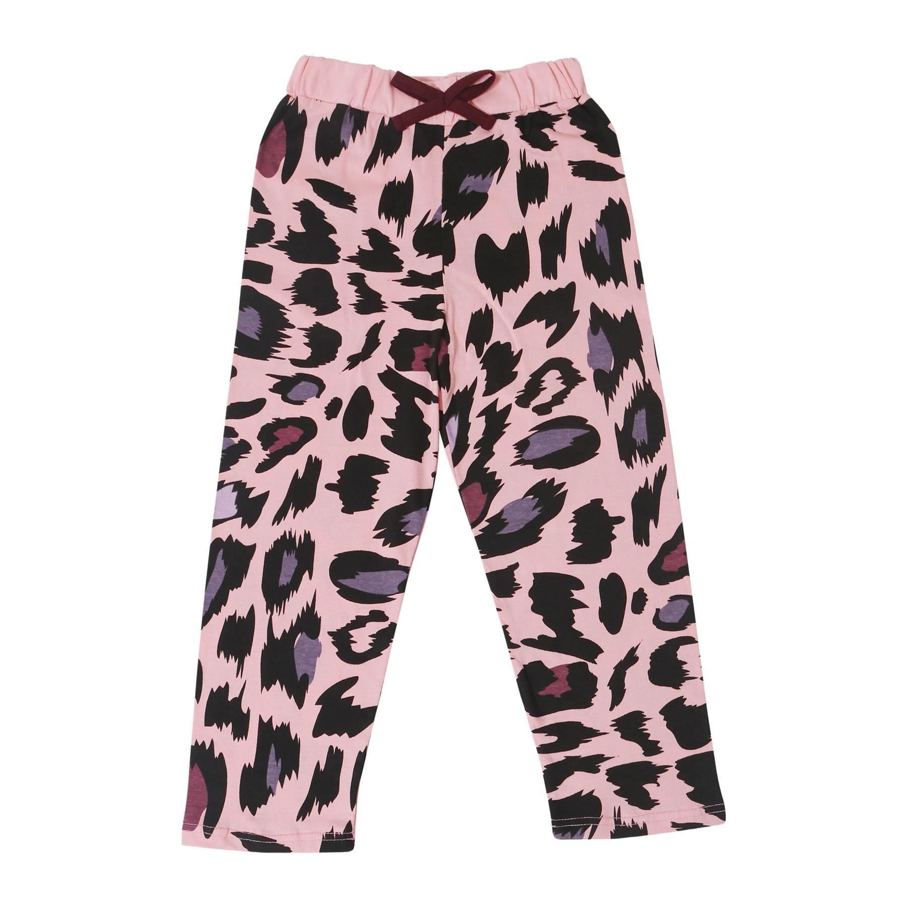 Kids Girls Goodnight Pyjamas 2 Piece Leopard Print Sleepwear Set