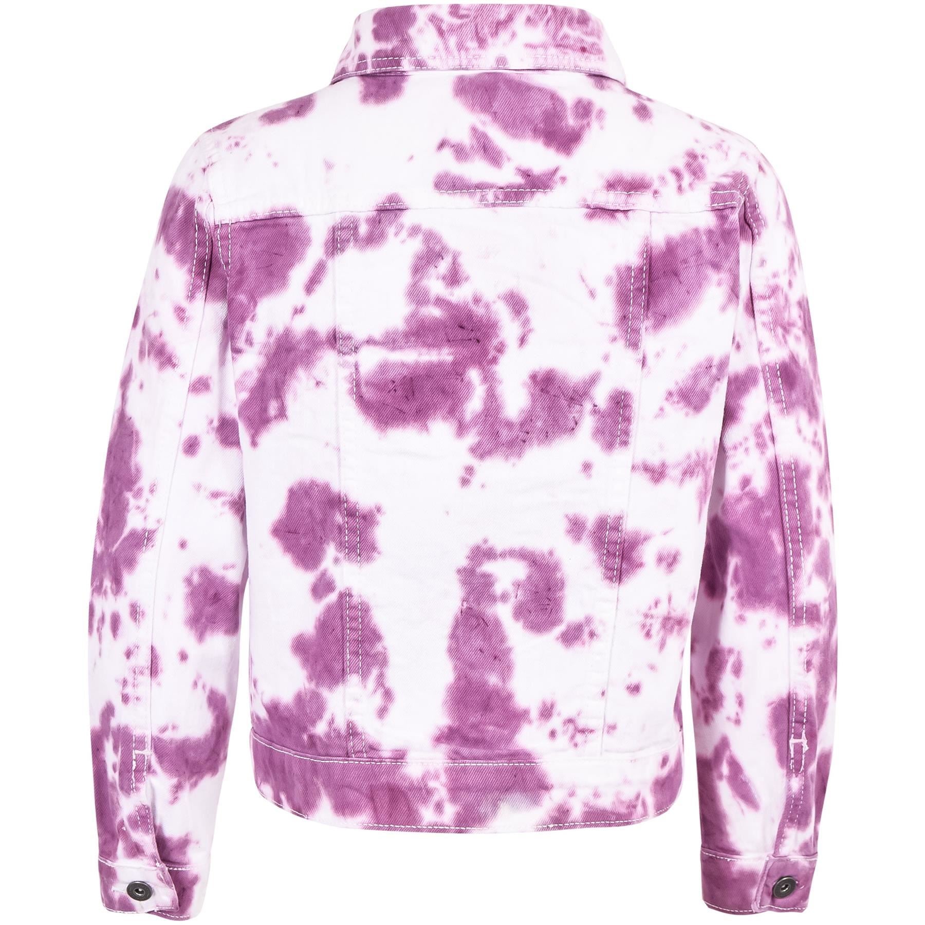 Kids Girls Tie Dye Printed Denim Jacket