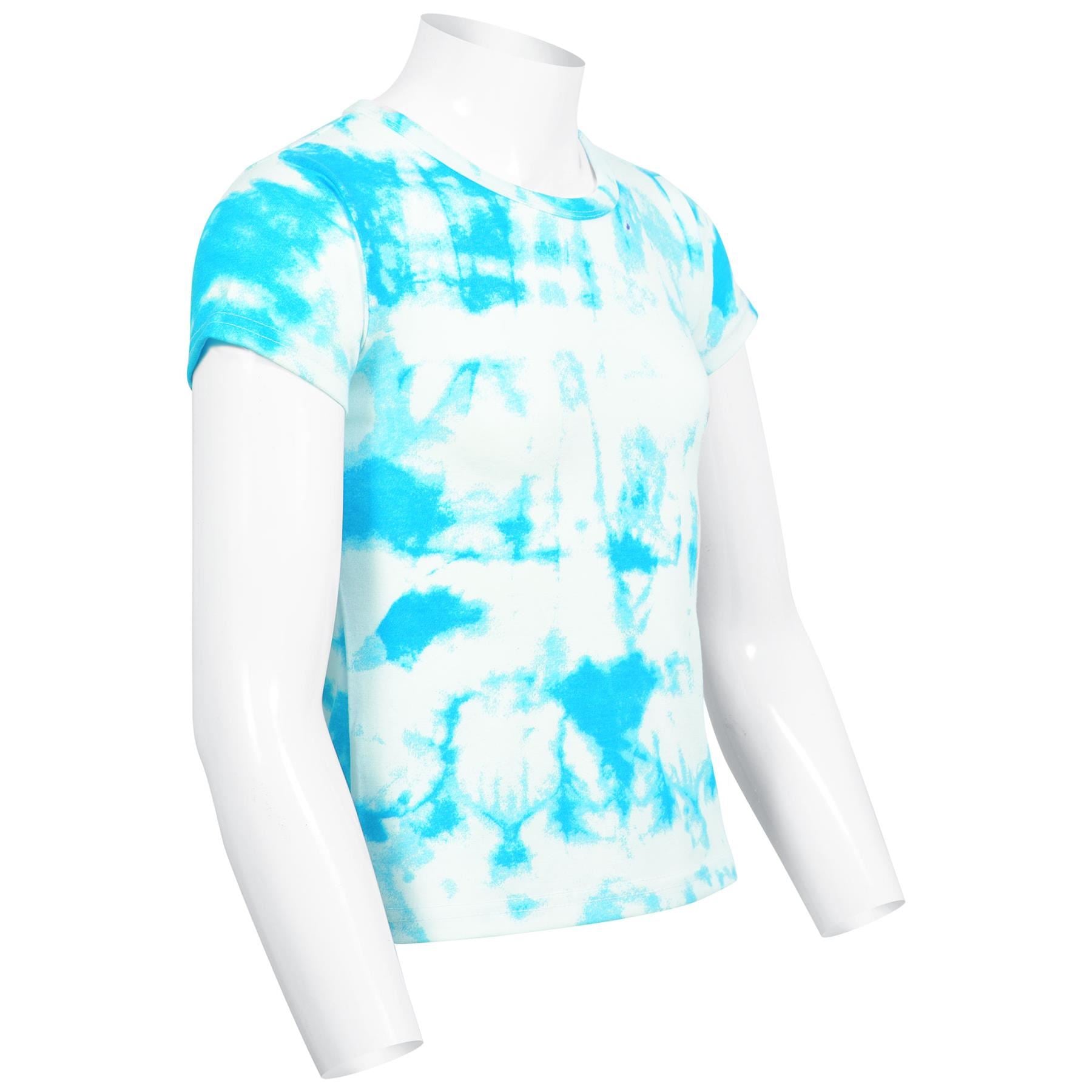 Girls Blue Tie Dye Print T Shirts