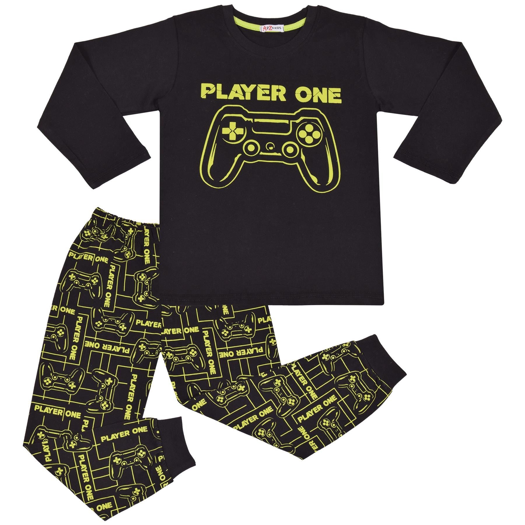 Kids Girls Boys Player One Print Pyjamas Set - Kids Clothing Store