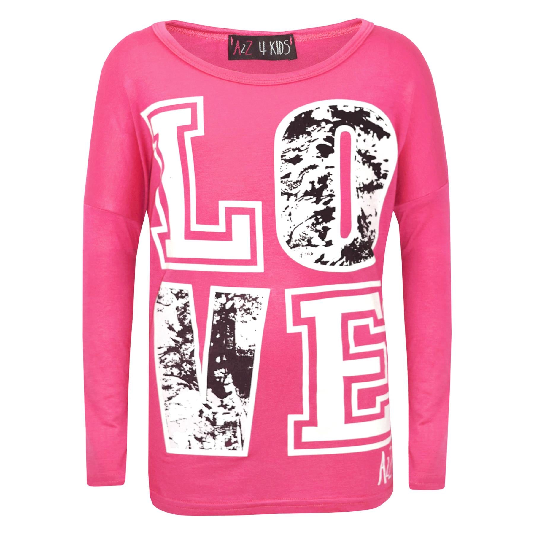 Kids Girls Love Selfie Printed Top & Legging Splash Set