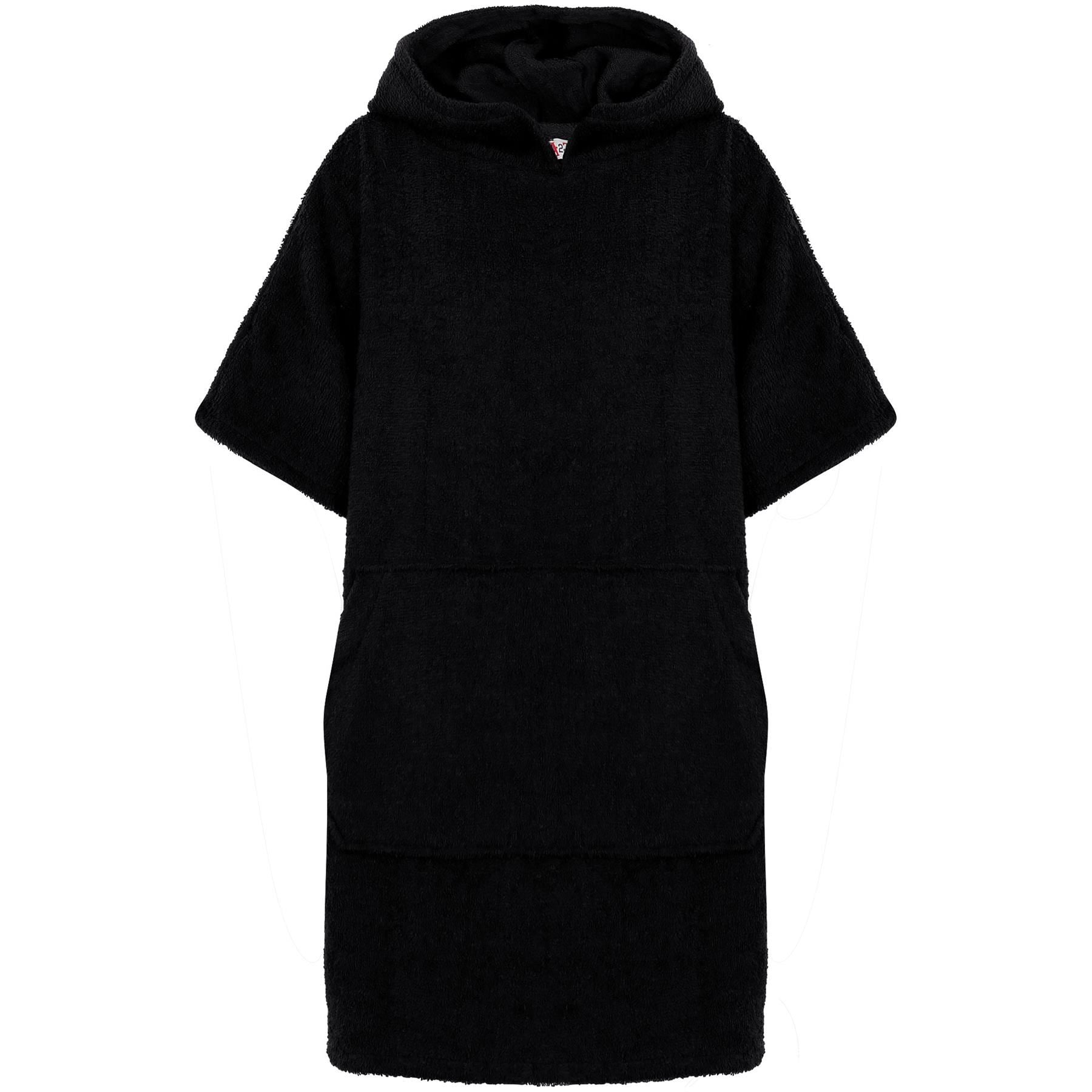 Kids Bathrobe 100% Cotton Black Hooded Bathing Dressing Gown Unisex 2-13 Y
