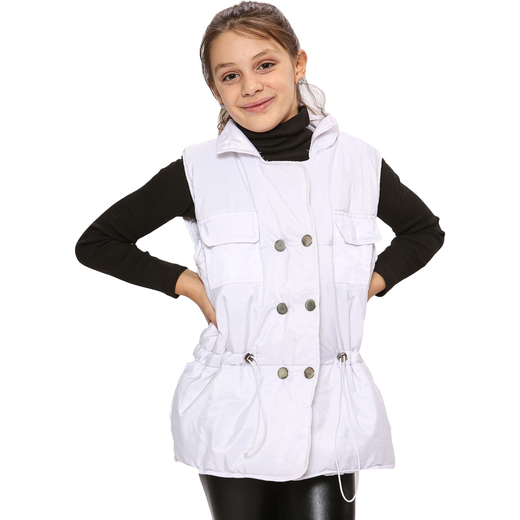 Kids Girls Oversized Style Sleeveless Jacket