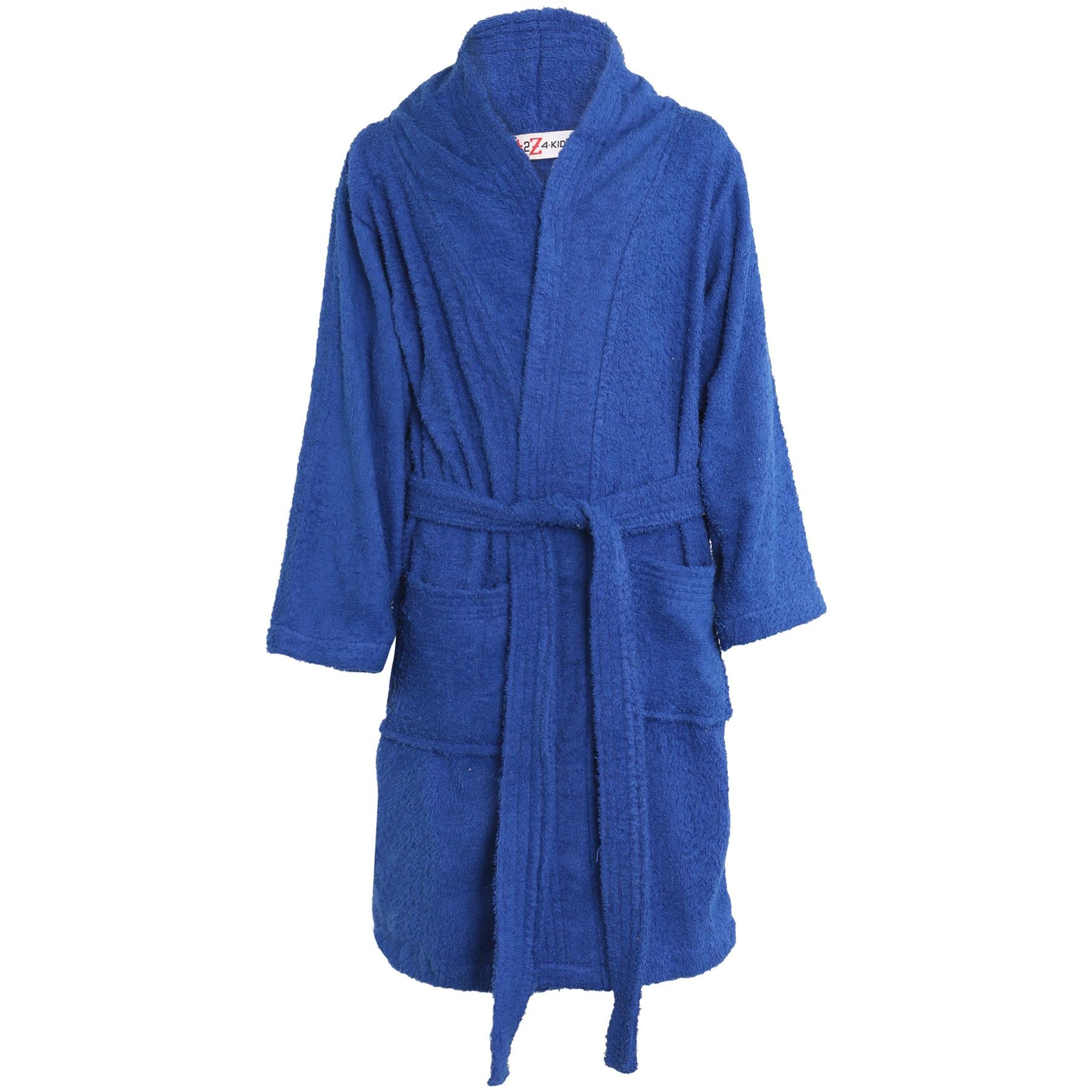 Kids Cotton Bathrobe Towelling Dressing Gown Unisex 5-13 Years